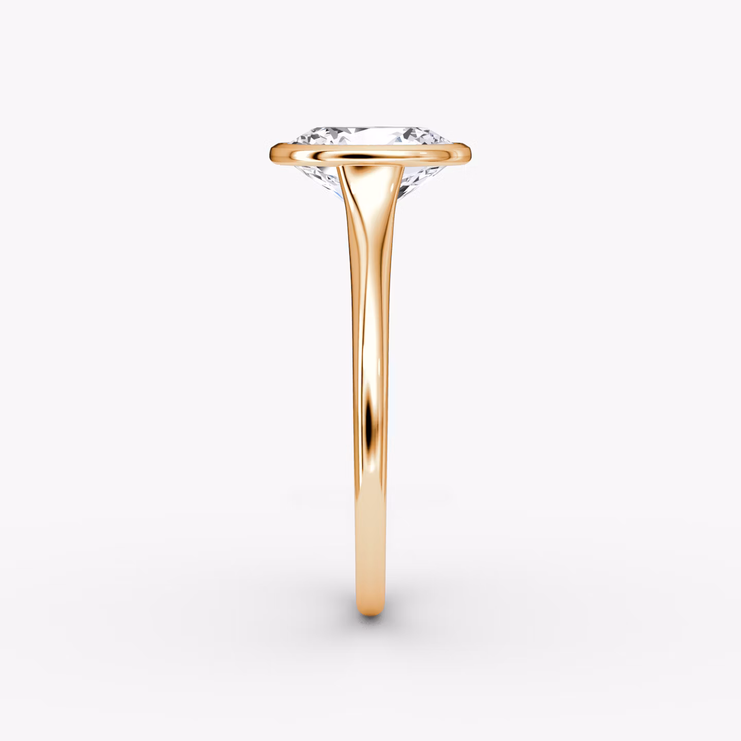 The Flat Edge Bezel | Oval | 14k | Rose Gold | bandAccent: Plain | diamondOrientation: vertical | caratWeight: other