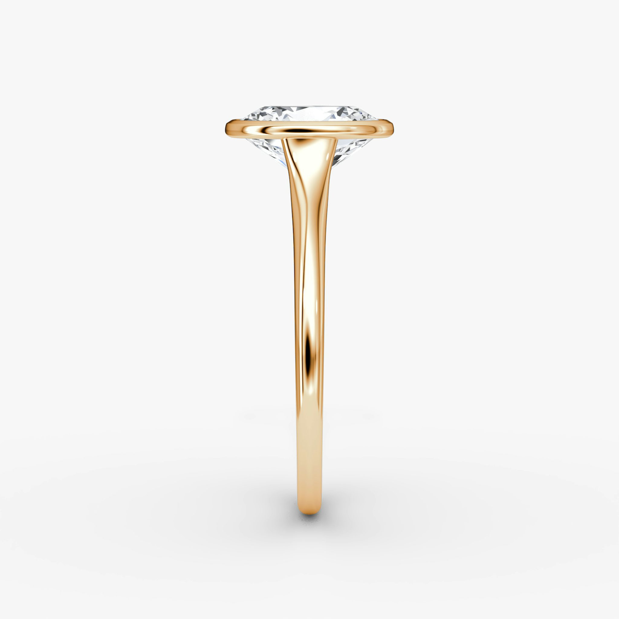The Flat Edge Bezel | Oval | 14k | Rose Gold | bandAccent: Plain | diamondOrientation: vertical | caratWeight: other