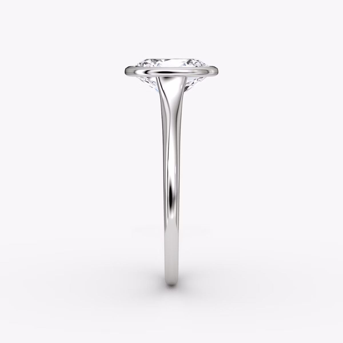 The Flat Edge Bezel | Oval | 18k | White Gold | bandAccent: Plain | diamondOrientation: vertical | caratWeight: other