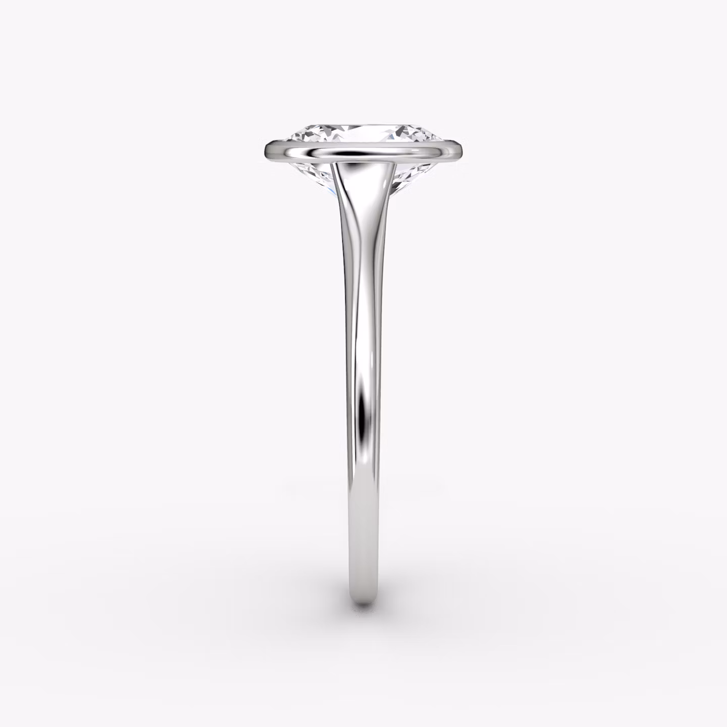 The Flat Edge Bezel | Oval | Platinum | bandAccent: Plain | diamondOrientation: vertical | caratWeight: other