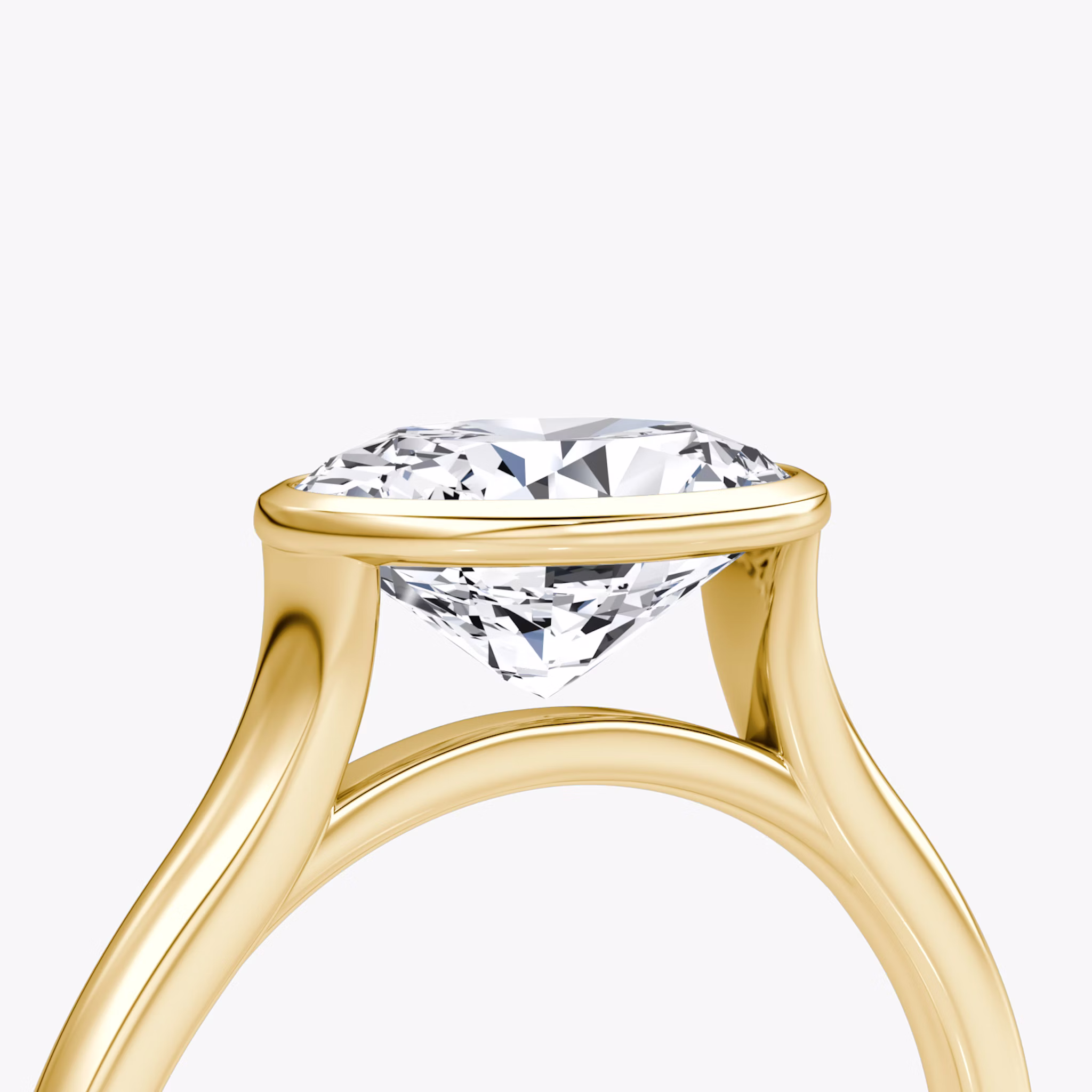 The Flat Edge Bezel | Oval | 18k | Yellow Gold | bandAccent: Plain | diamondOrientation: horizontal | caratWeight: other