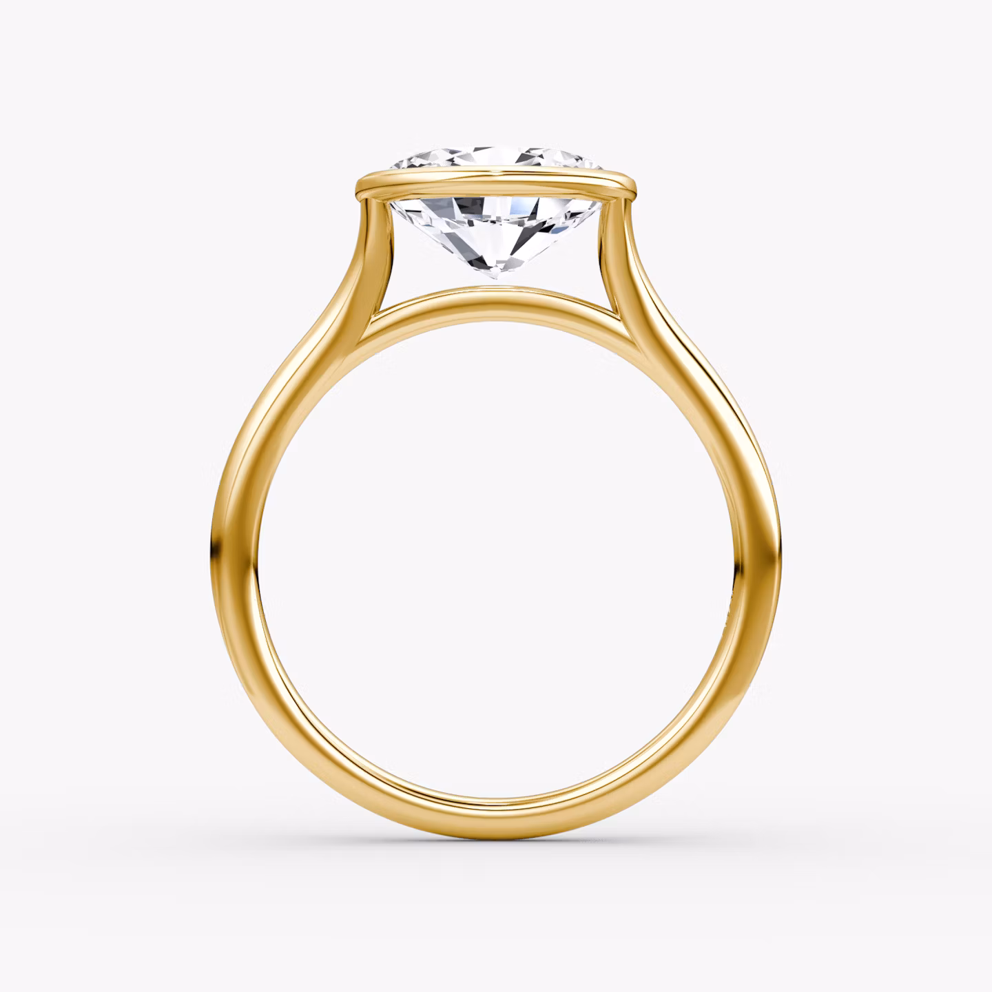 The Flat Edge Bezel | Oval | 18k | Yellow Gold | bandAccent: Plain | diamondOrientation: horizontal | caratWeight: other