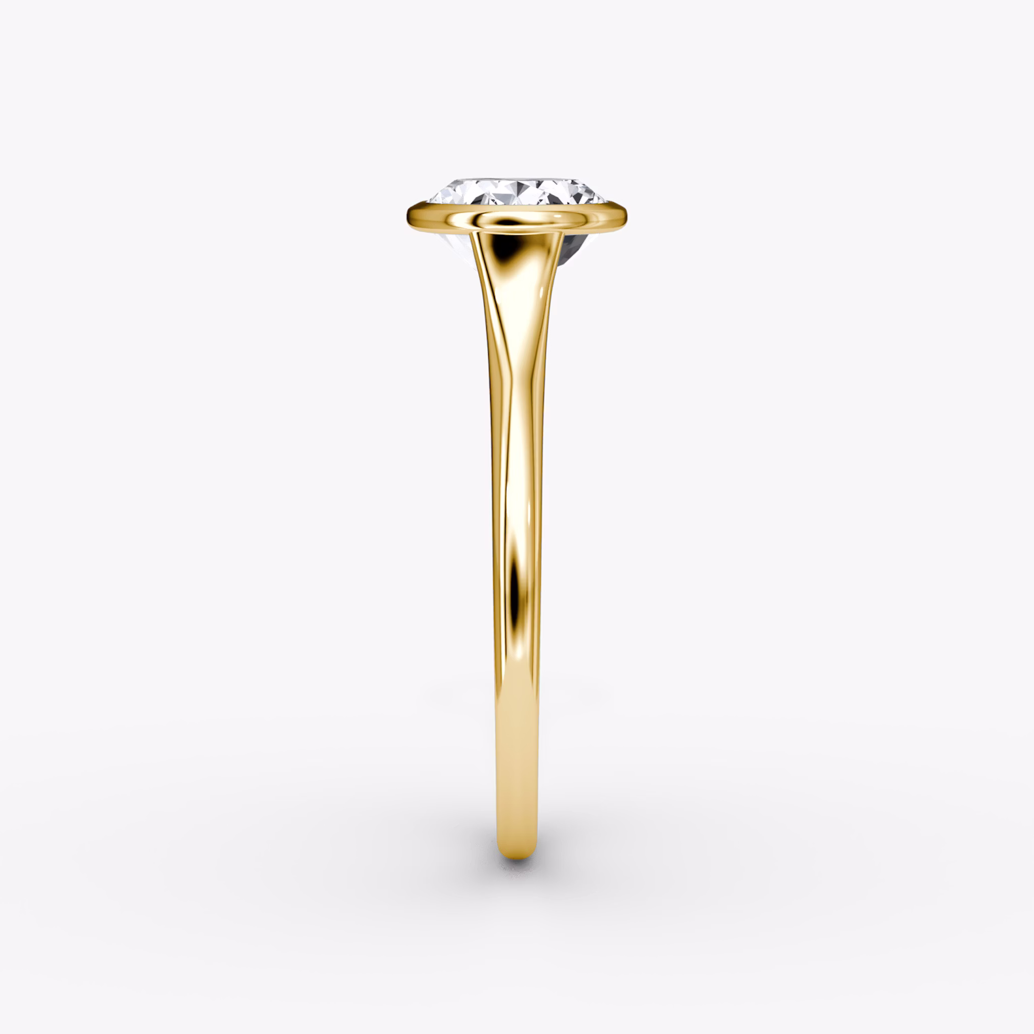The Flat Edge Bezel | Oval | 18k | Yellow Gold | bandAccent: Plain | diamondOrientation: horizontal | caratWeight: other