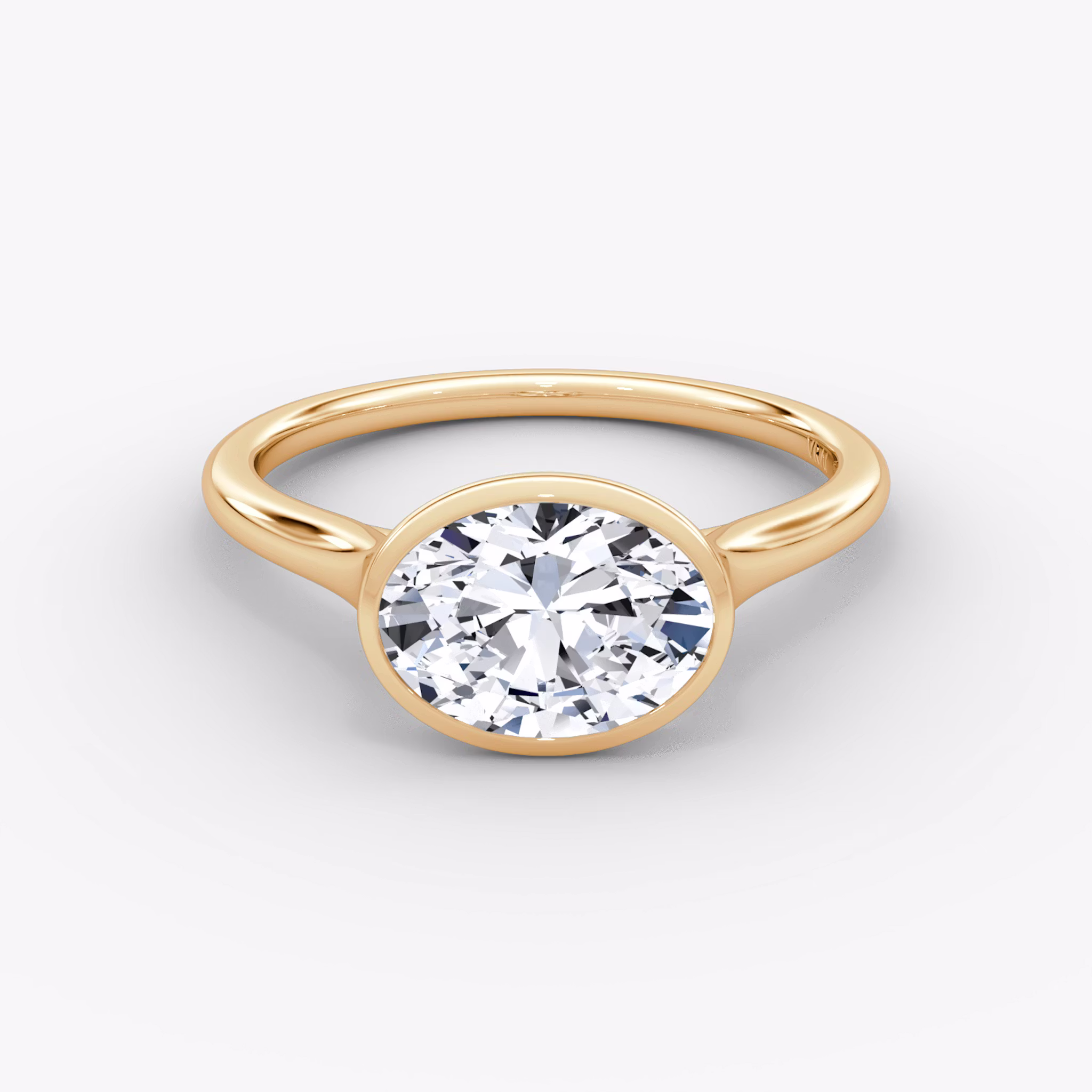 Flat Edge Bezel Oval | Rose Gold