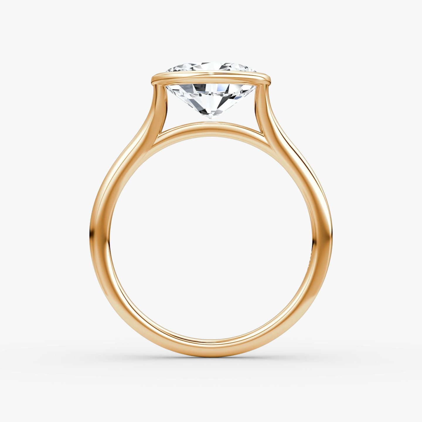 The Flat Edge Bezel | Oval | 14k | Rose Gold | bandAccent: Plain | diamondOrientation: horizontal | caratWeight: other