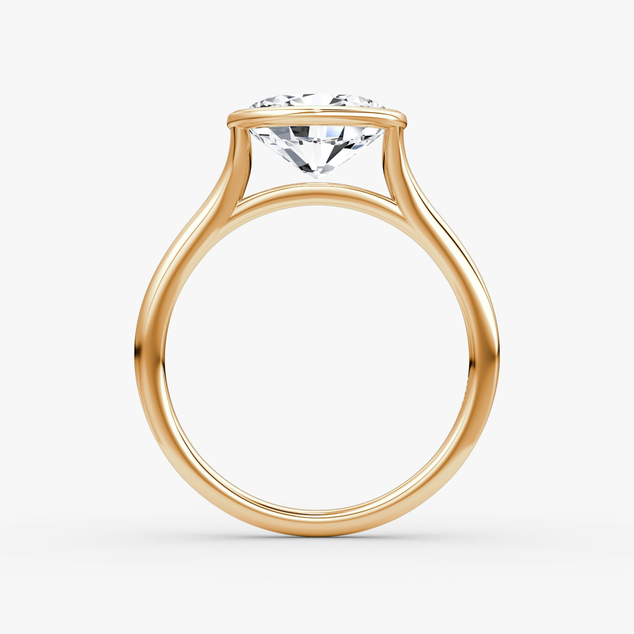 The Flat Edge Bezel | Oval | 14k | Rose Gold | bandAccent: Plain | diamondOrientation: horizontal | caratWeight: other