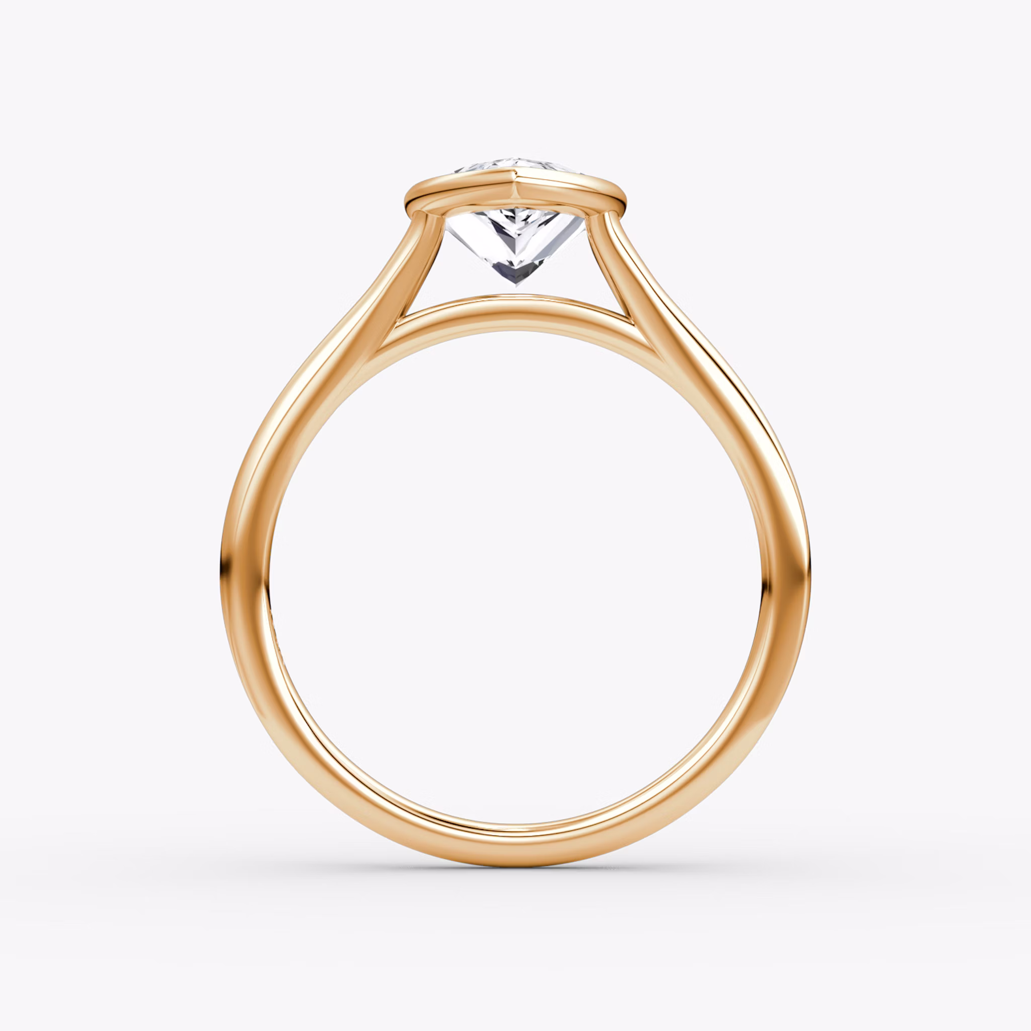 The Flat Edge Bezel | Pear | 14k | Rose Gold | bandAccent: Plain | diamondOrientation: vertical | caratWeight: other