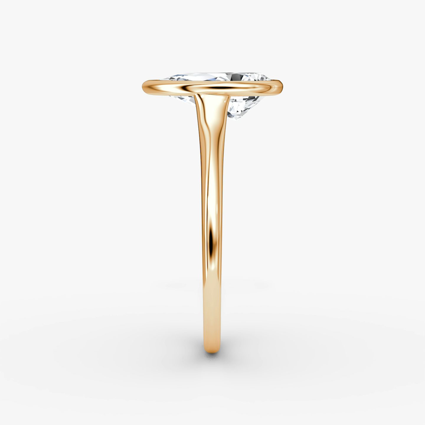 The Flat Edge Bezel | Pear | 14k | Rose Gold | bandAccent: Plain | diamondOrientation: vertical | caratWeight: other