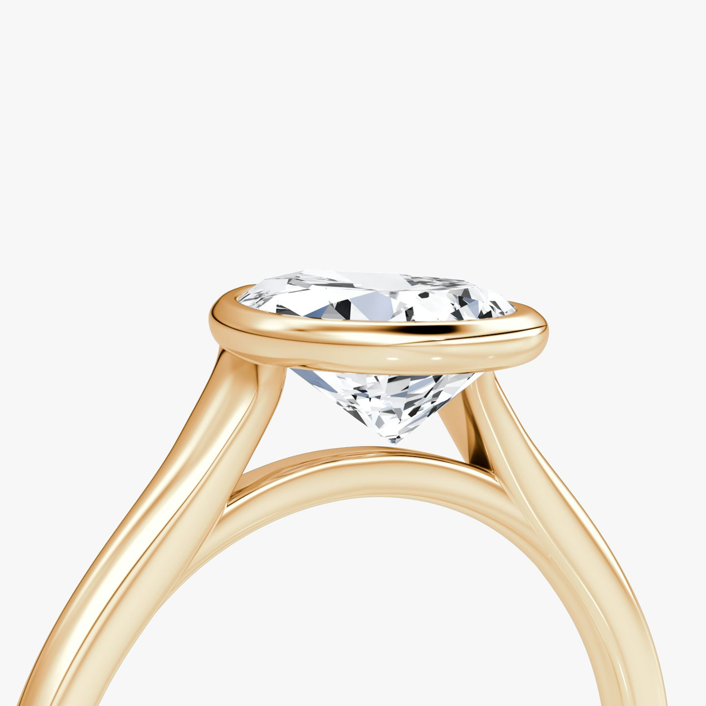 The Flat Edge Bezel | Pear | 14k | Rose Gold | bandAccent: Plain | diamondOrientation: vertical | caratWeight: other