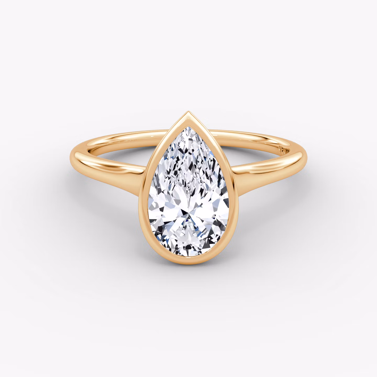 The Flat Edge Bezel Pear | Rose Gold