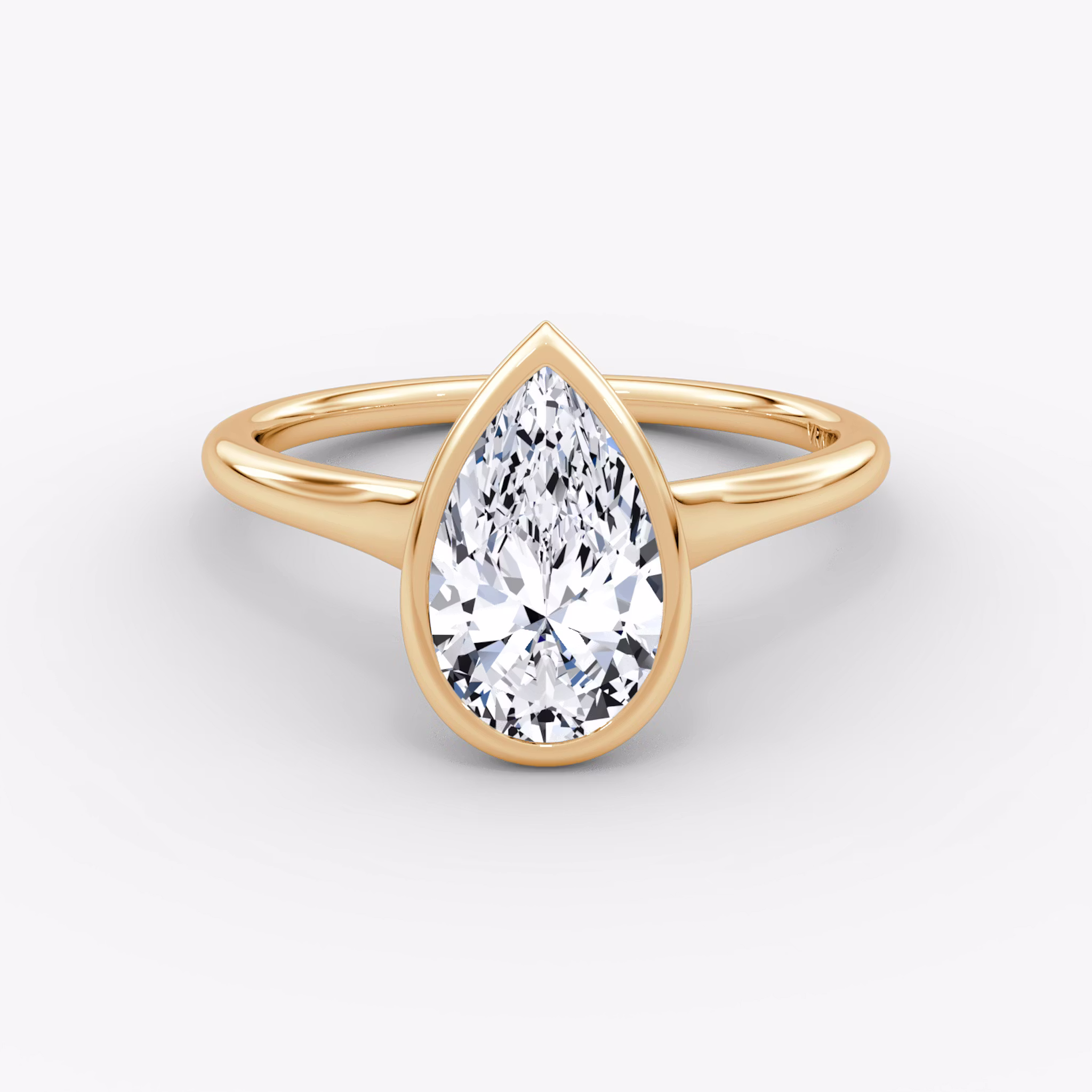 The Flat Edge Bezel Pear | Rose Gold
