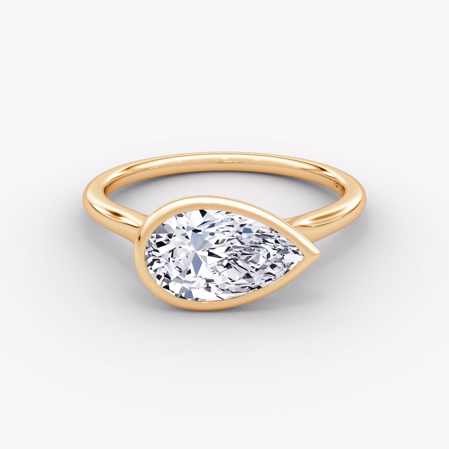 The Flat Edge Bezel Pear | Rose Gold