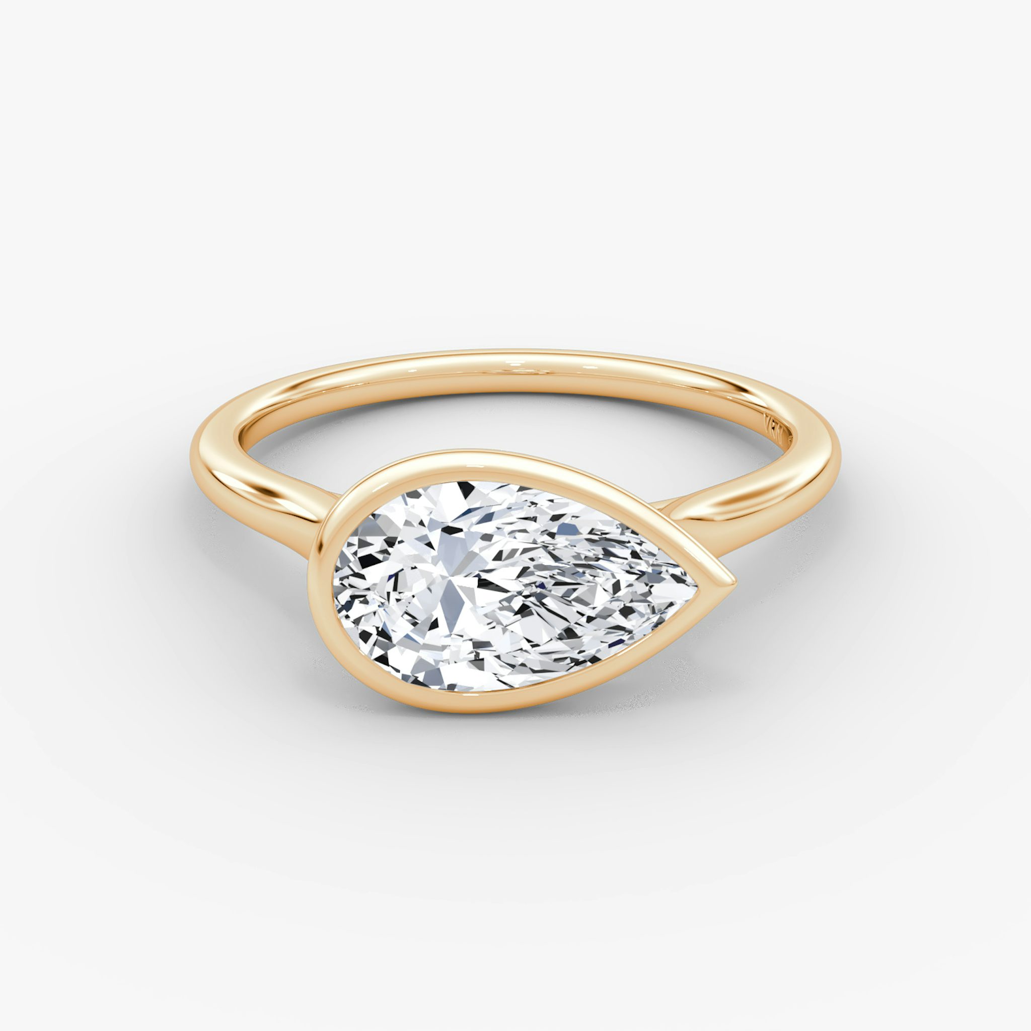 The Flat Edge Bezel | Pear | 14k | Rose Gold | bandAccent: Plain | diamondOrientation: horizontal | caratWeight: other