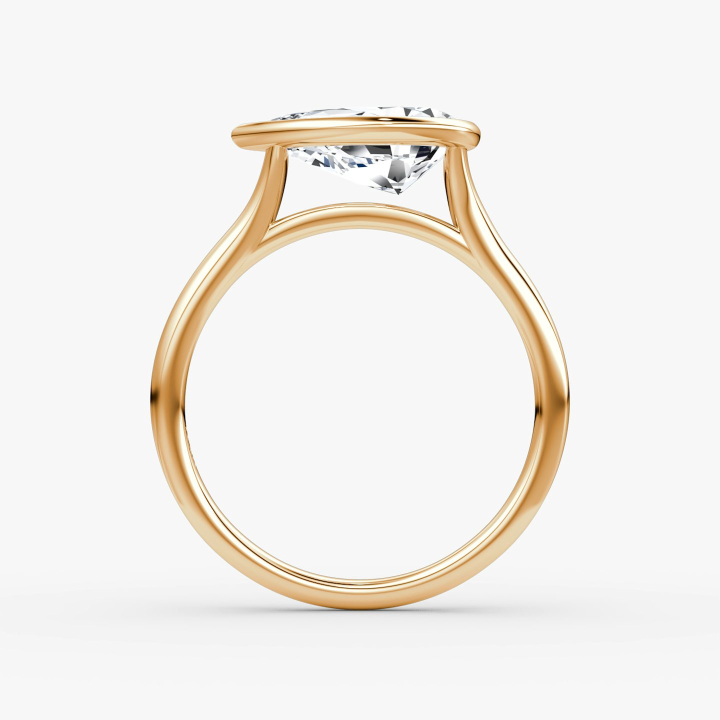 Bague de fiançailles Flat Edge Bezel | Poire | 14k | Or rose | bandAccent: Simple | diamondOrientation: horizontal | caratWeight: other