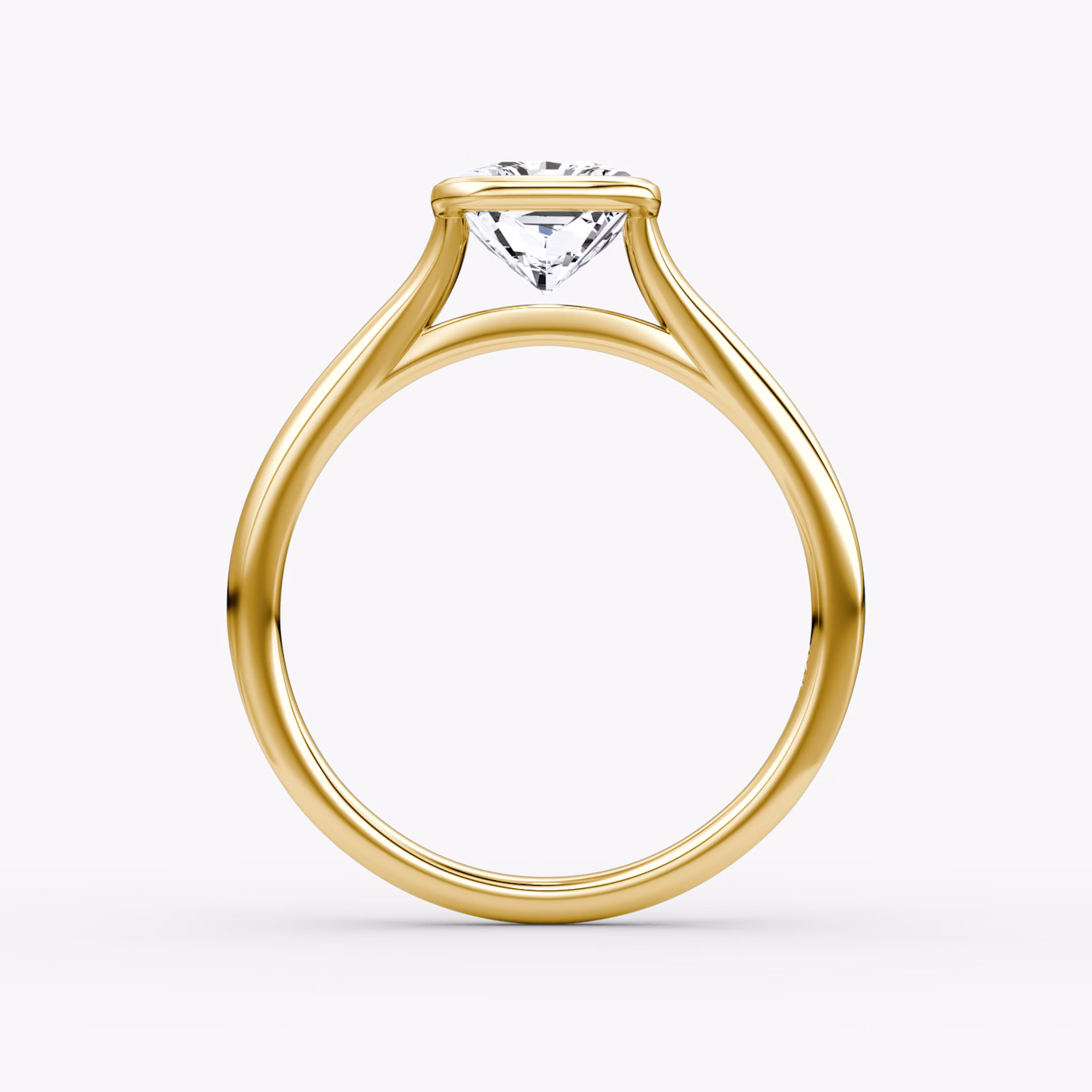 The Flat Edge Bezel | Radiant | 18k | Yellow Gold | bandAccent: Plain | diamondOrientation: vertical | caratWeight: other