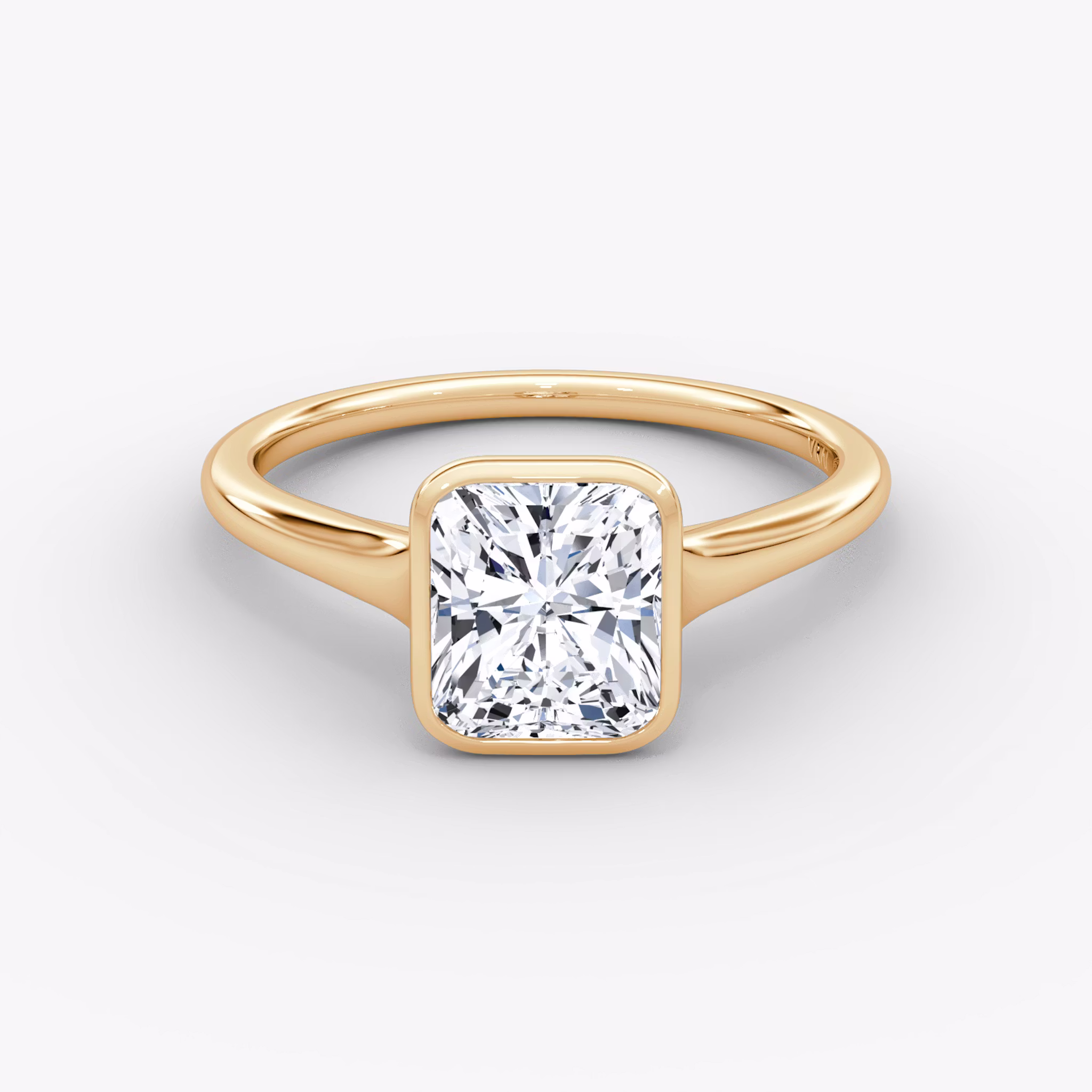 The Flat Edge Bezel Radiant | Rose Gold