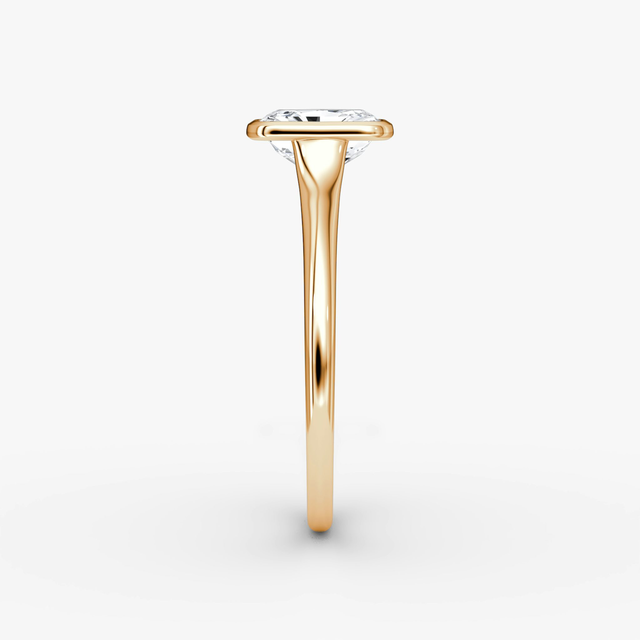 The Flat Edge Bezel | Radiant | 14k | Rose Gold | bandAccent: Plain | diamondOrientation: vertical | caratWeight: other