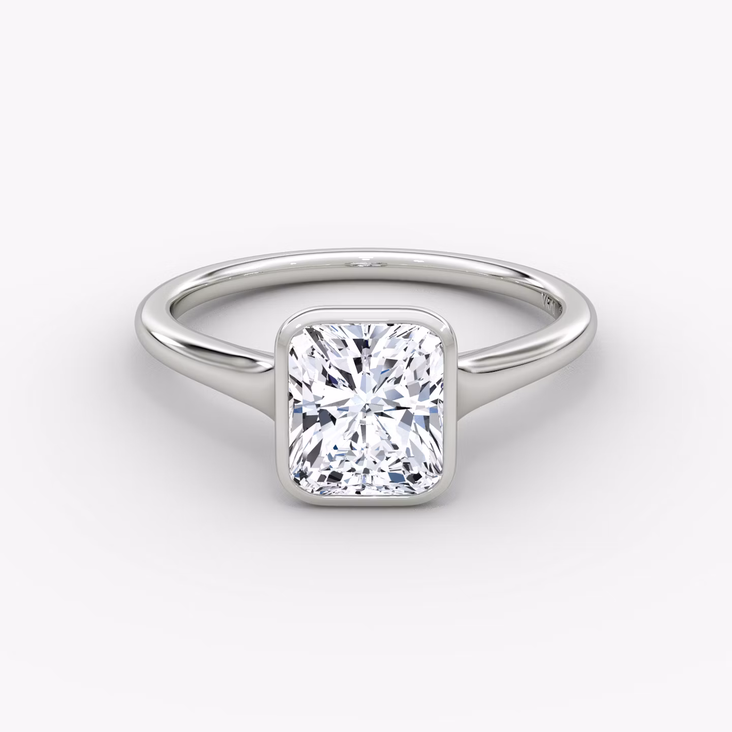 The Flat Edge Bezel Radiant | White Gold