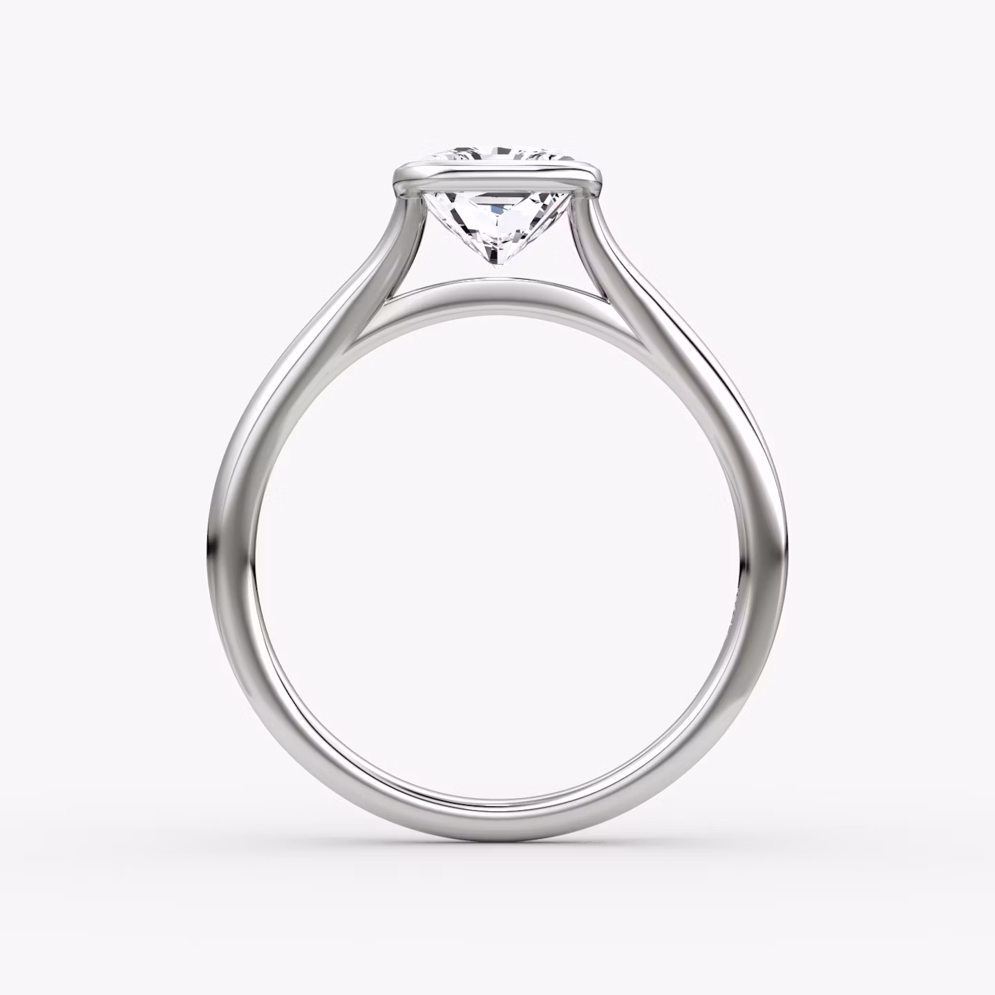 The Flat Edge Bezel | Radiant | Platinum | bandAccent: Plain | diamondOrientation: vertical | caratWeight: other
