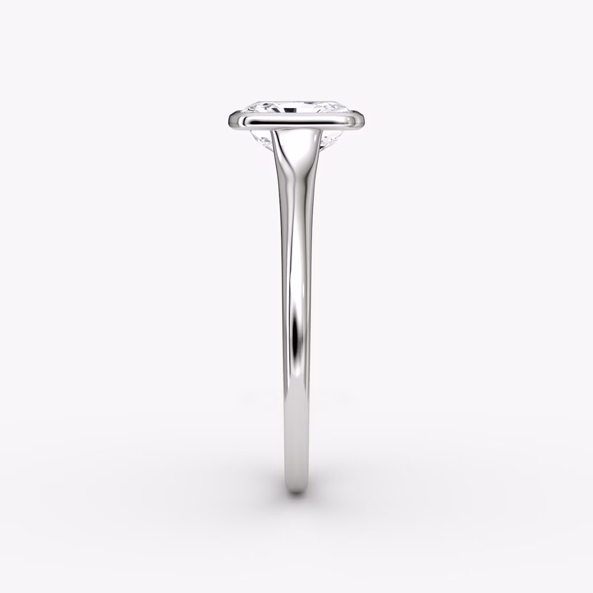 The Flat Edge Bezel | Radiant | 18k | White Gold | bandAccent: Plain | diamondOrientation: vertical | caratWeight: other