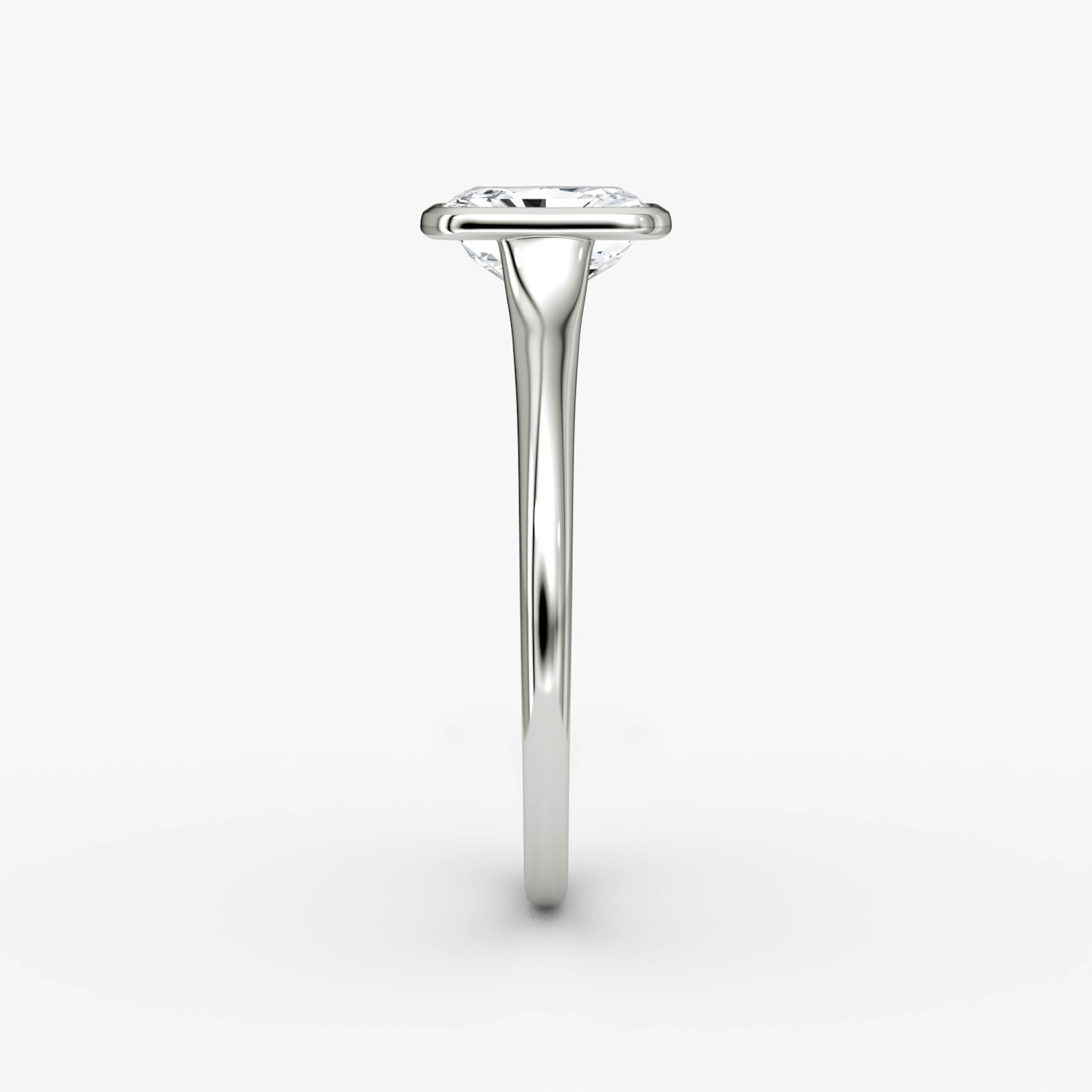 The Flat Edge Bezel | Radiant | Platinum | bandAccent: Plain | diamondOrientation: vertical | caratWeight: other