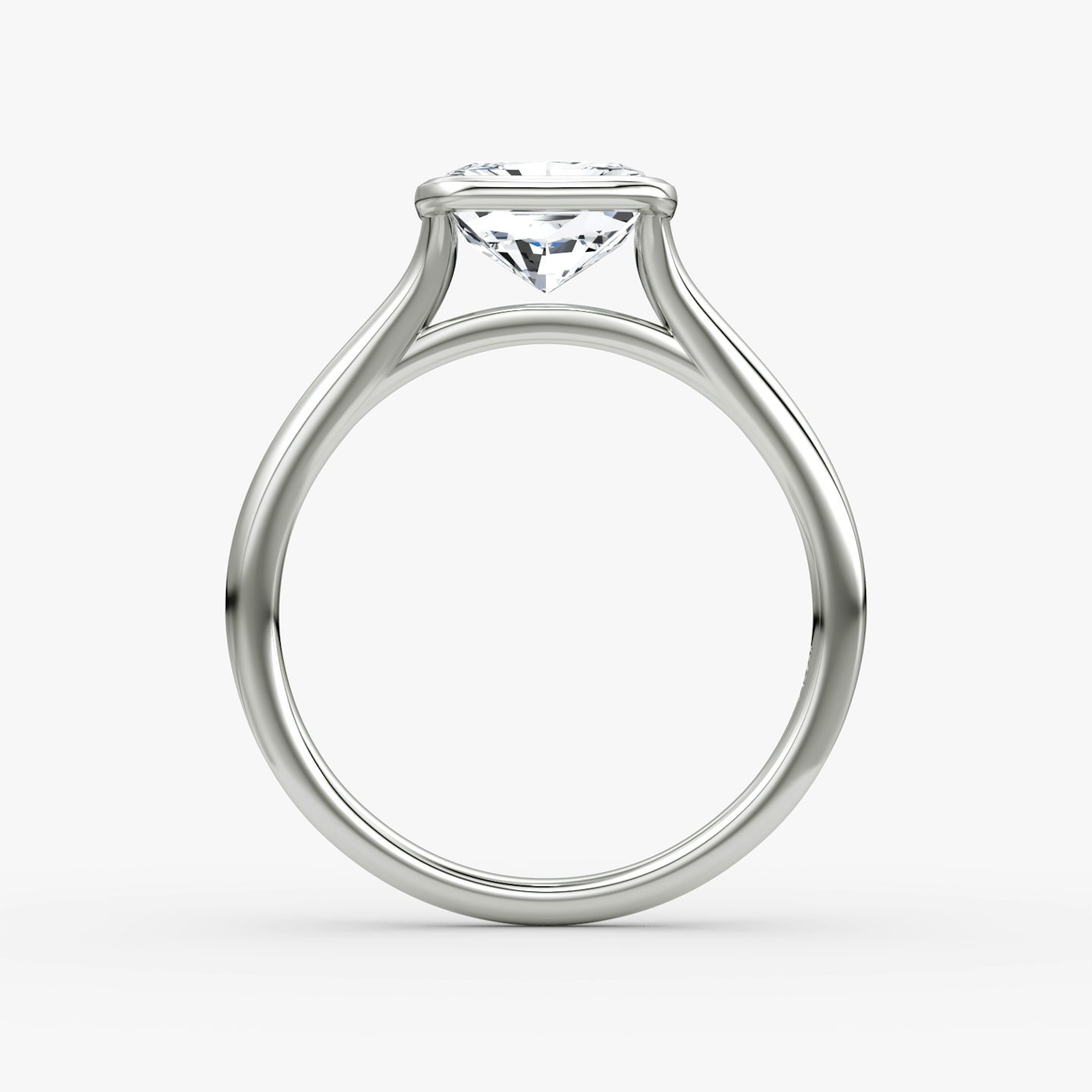 The Flat Edge Bezel | Radiant | 18k | White Gold | bandAccent: Plain | diamondOrientation: horizontal | caratWeight: other