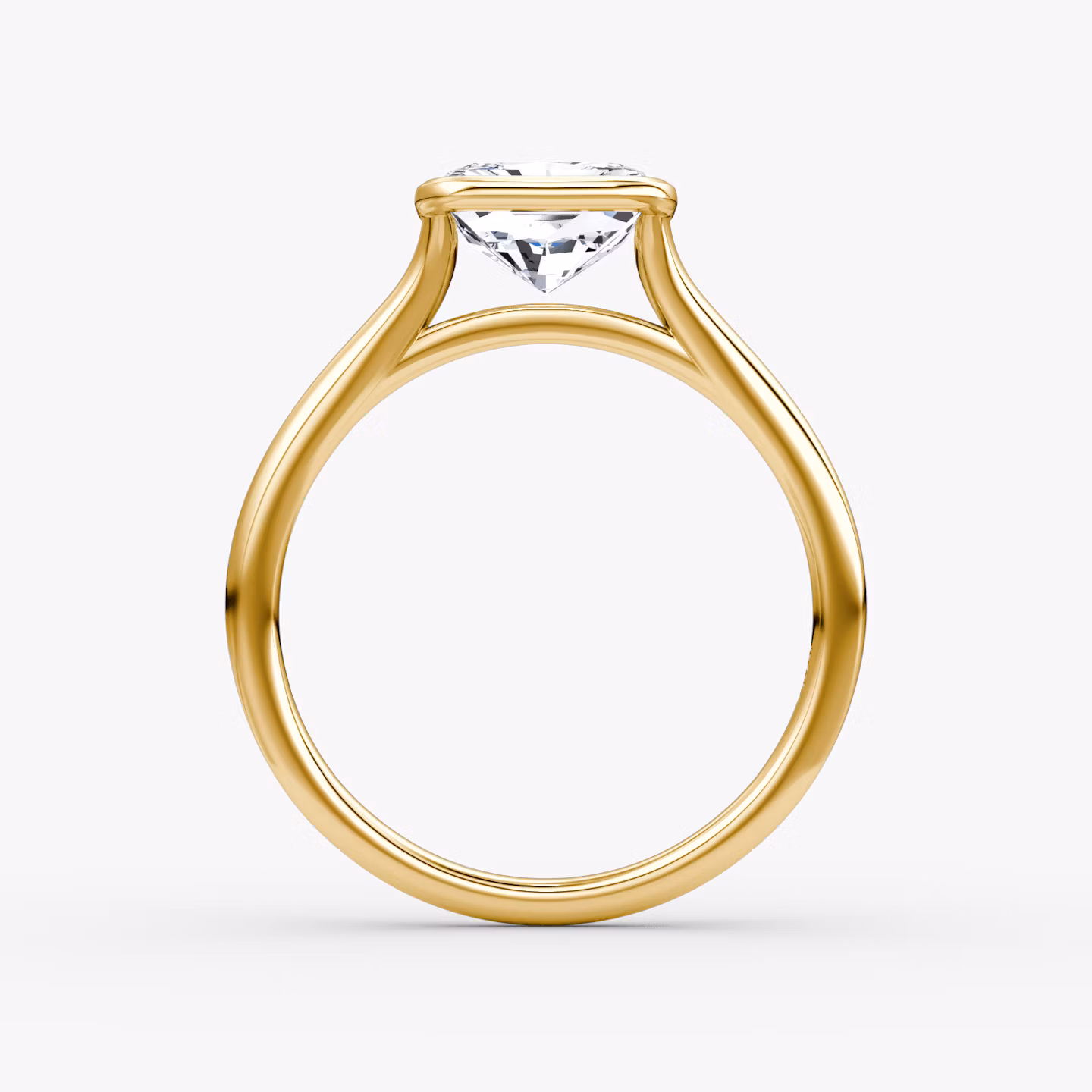The Flat Edge Bezel | Radiant | 18k | Yellow Gold | bandAccent: Plain | diamondOrientation: horizontal | caratWeight: other