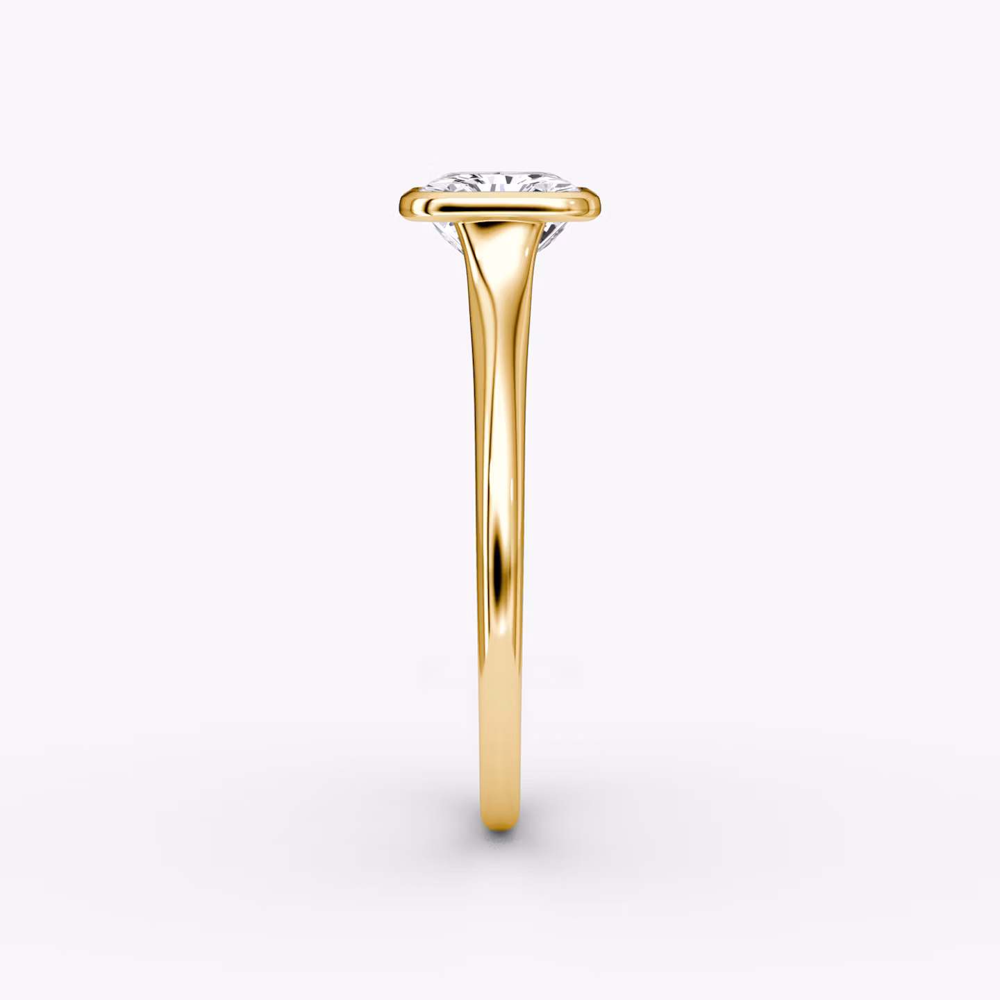 The Flat Edge Bezel | Radiant | 18k | Yellow Gold | bandAccent: Plain | diamondOrientation: horizontal | caratWeight: other