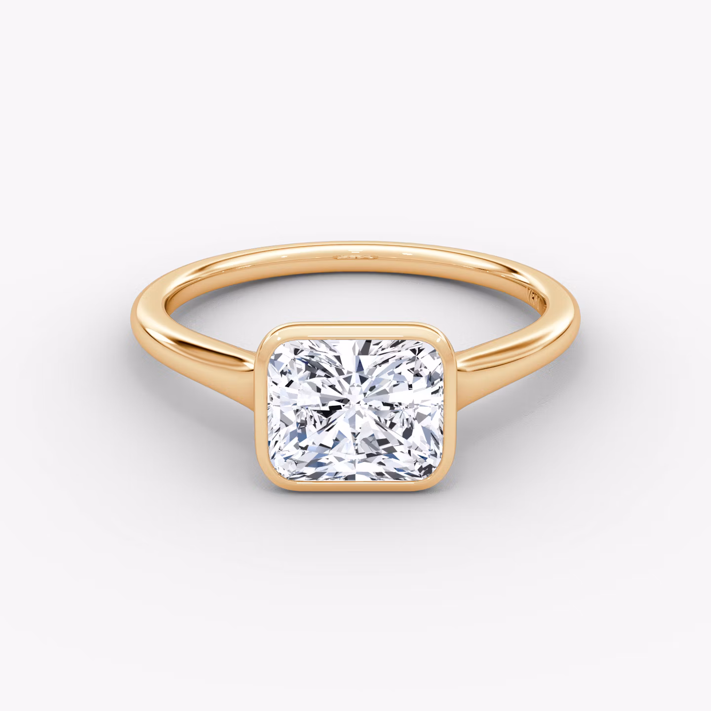 The Flat Edge Bezel Radiant | Rose Gold