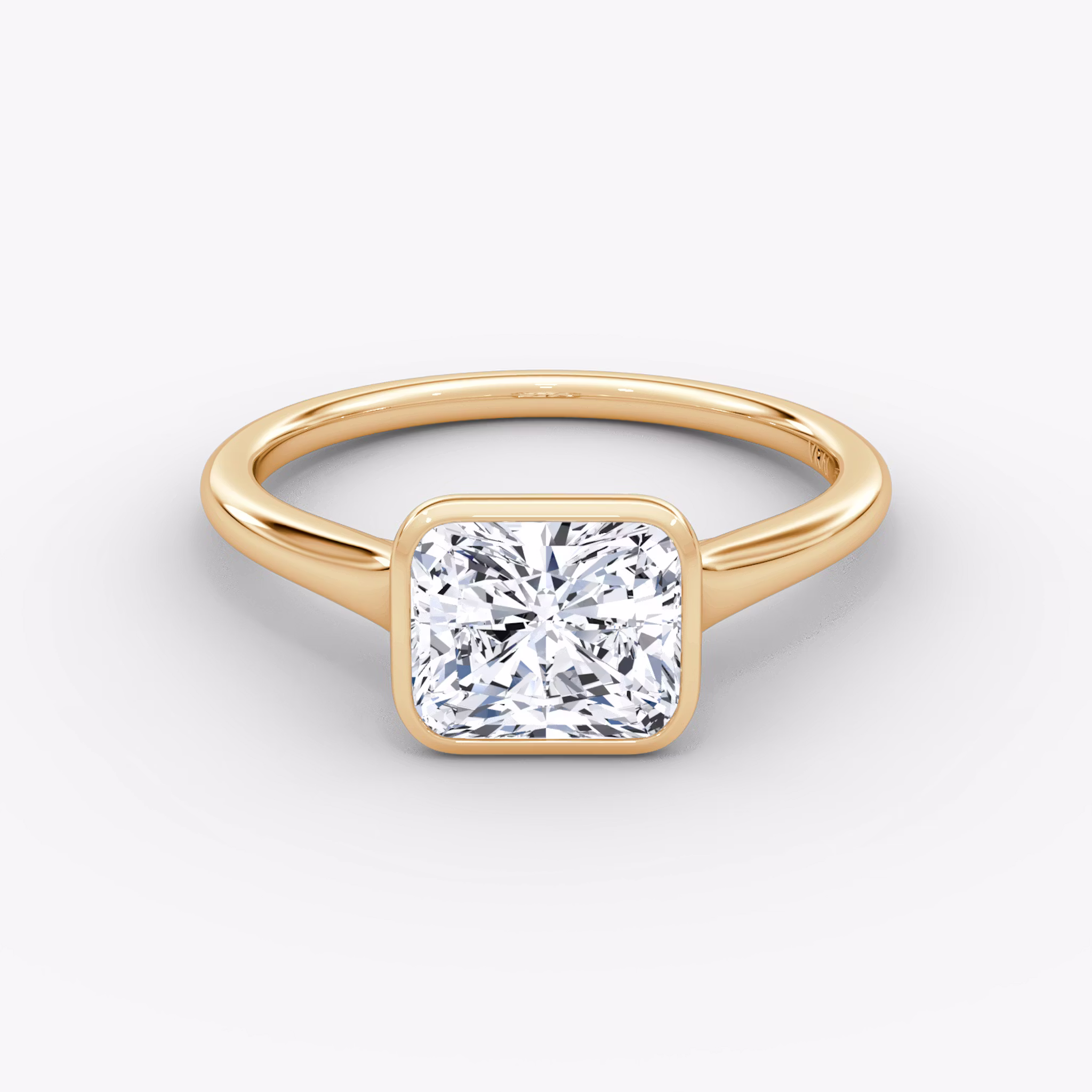 The Flat Edge Bezel Radiant | Rose Gold