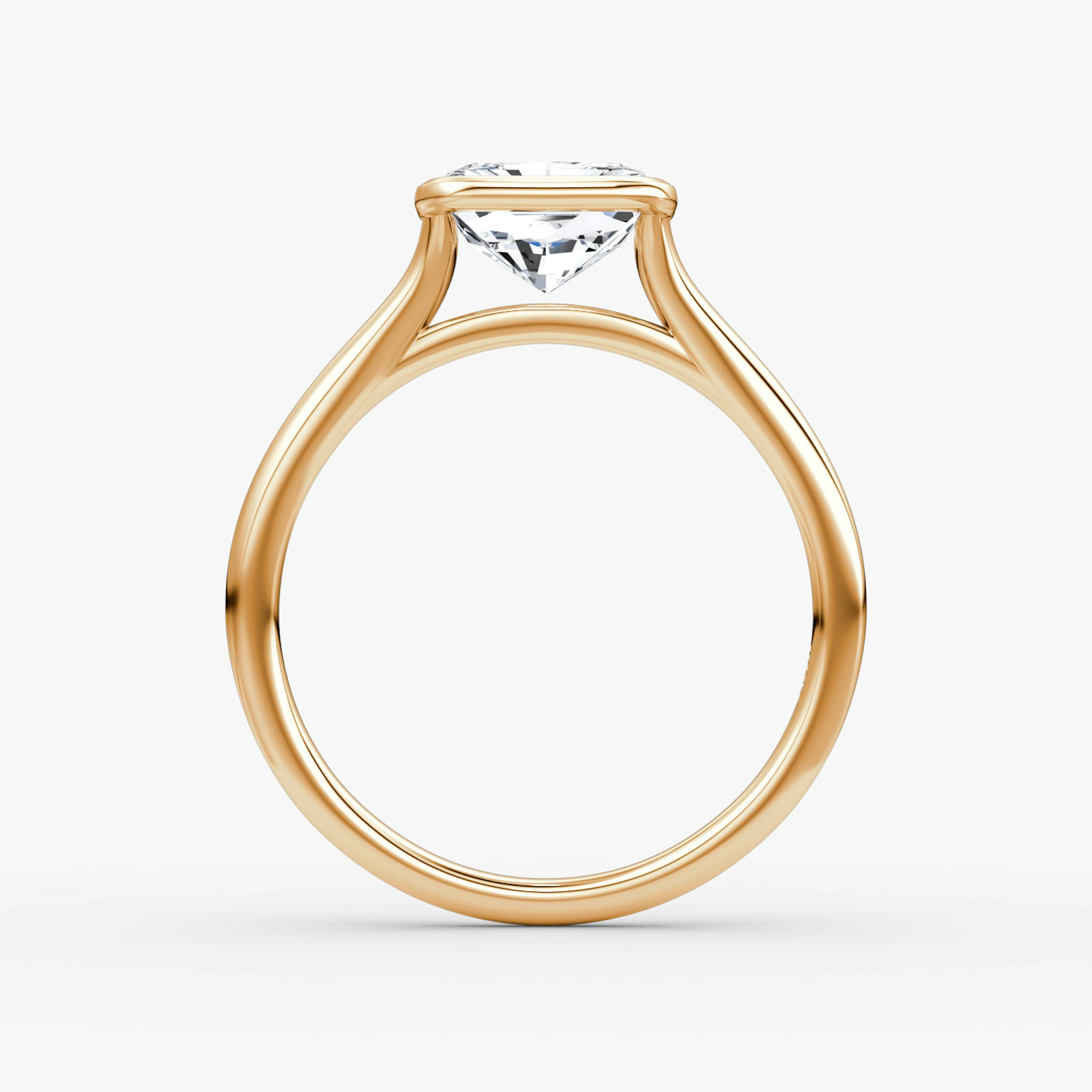 The Flat Edge Bezel | Radiant | 14k | Rose Gold | bandAccent: Plain | diamondOrientation: horizontal | caratWeight: other
