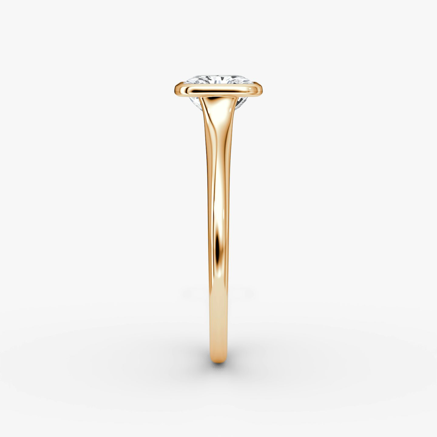 Bague de fiançailles Flat Edge Bezel | Radiant | 14k | Or rose | bandAccent: Simple | diamondOrientation: horizontal | caratWeight: other