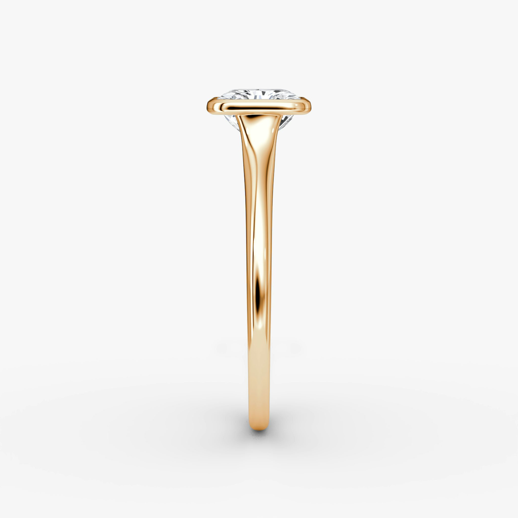 The Flat Edge Bezel | Radiant | 14k | Rose Gold | bandAccent: Plain | diamondOrientation: horizontal | caratWeight: other