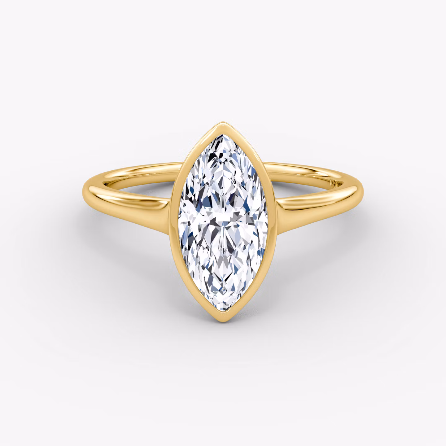 The Flat Edge Bezel Marquise | Yellow Gold