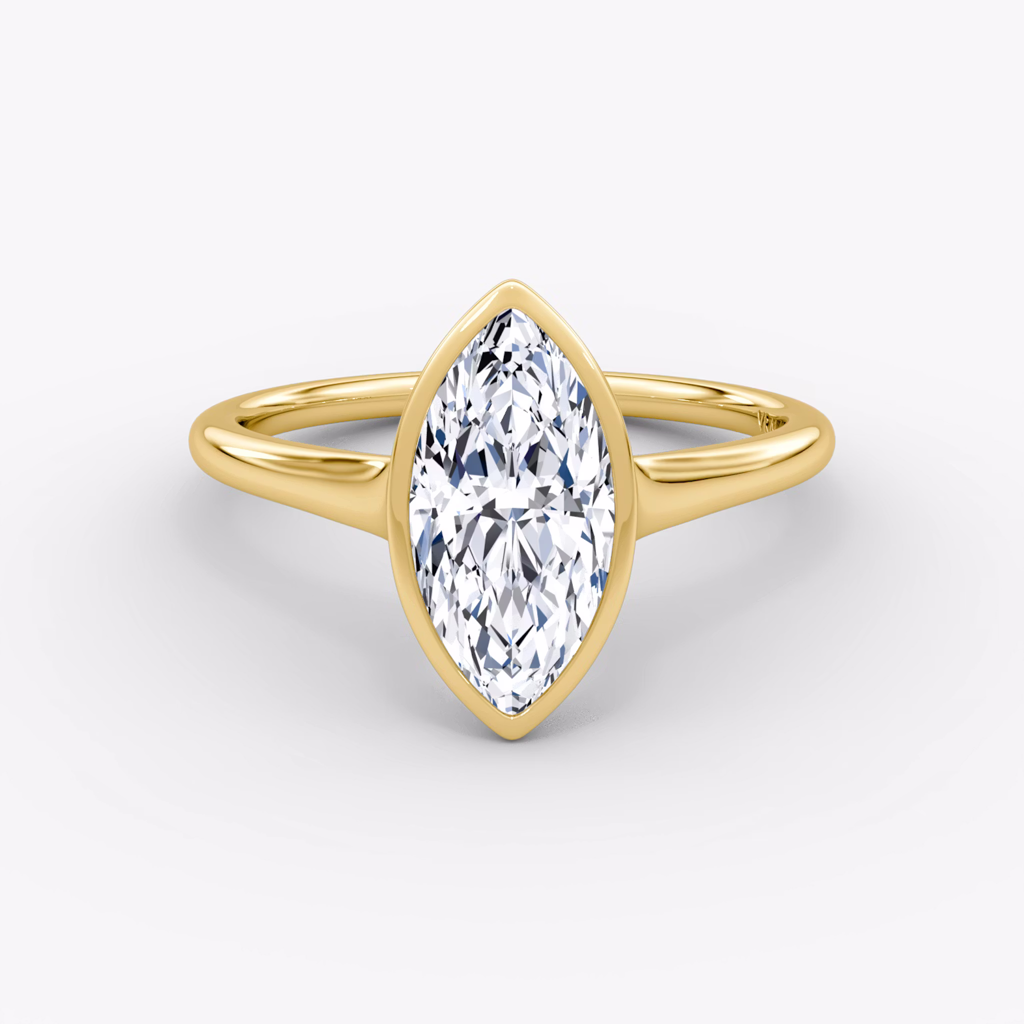 The Flat Edge Bezel Marquise | Yellow Gold