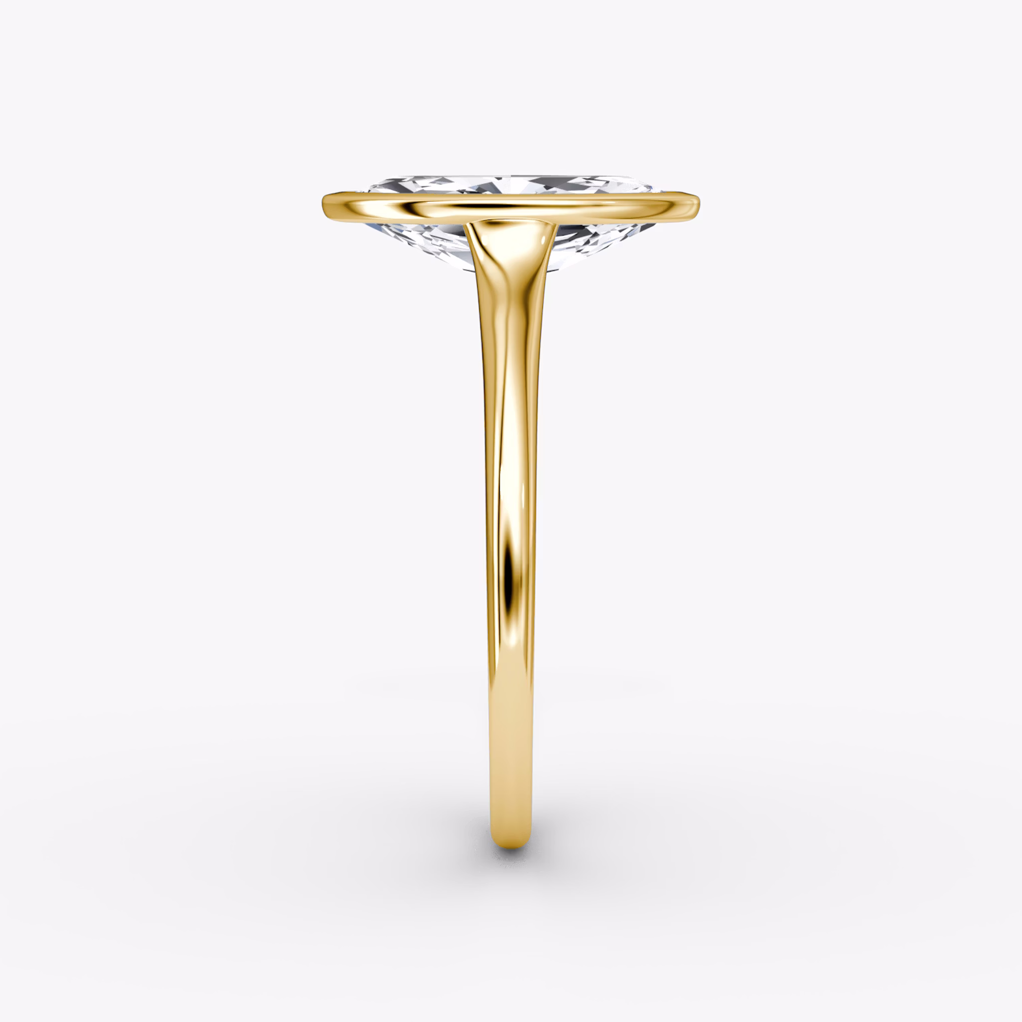 The Flat Edge Bezel | Marquise | 18k | Yellow Gold | bandAccent: Plain | diamondOrientation: vertical | caratWeight: other
