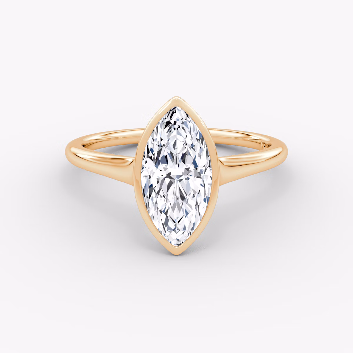 The Flat Edge Bezel | Marquise | 14k | Rose Gold | bandAccent: Plain | diamondOrientation: vertical | caratWeight: other