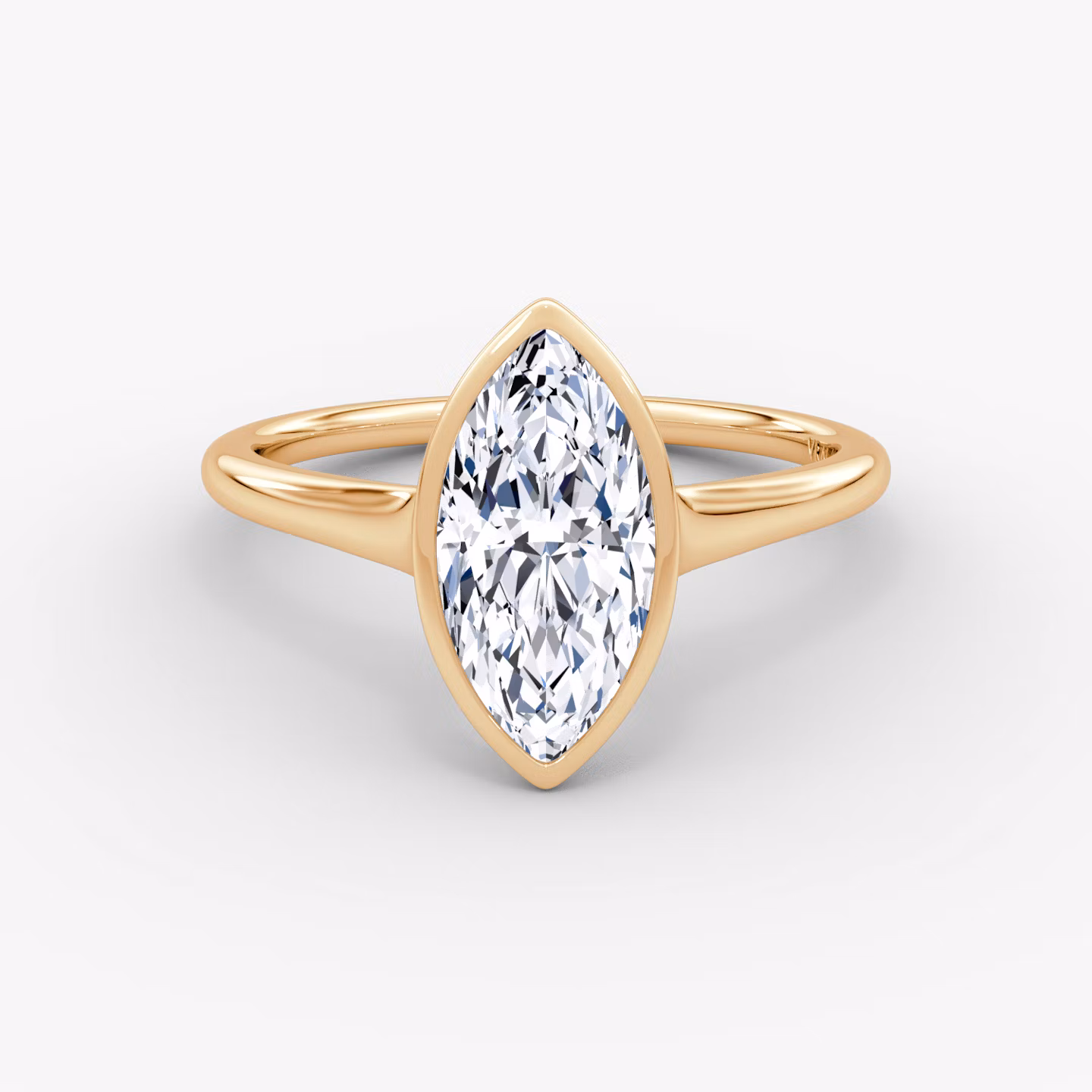 The Flat Edge Bezel Marquise | Rose Gold