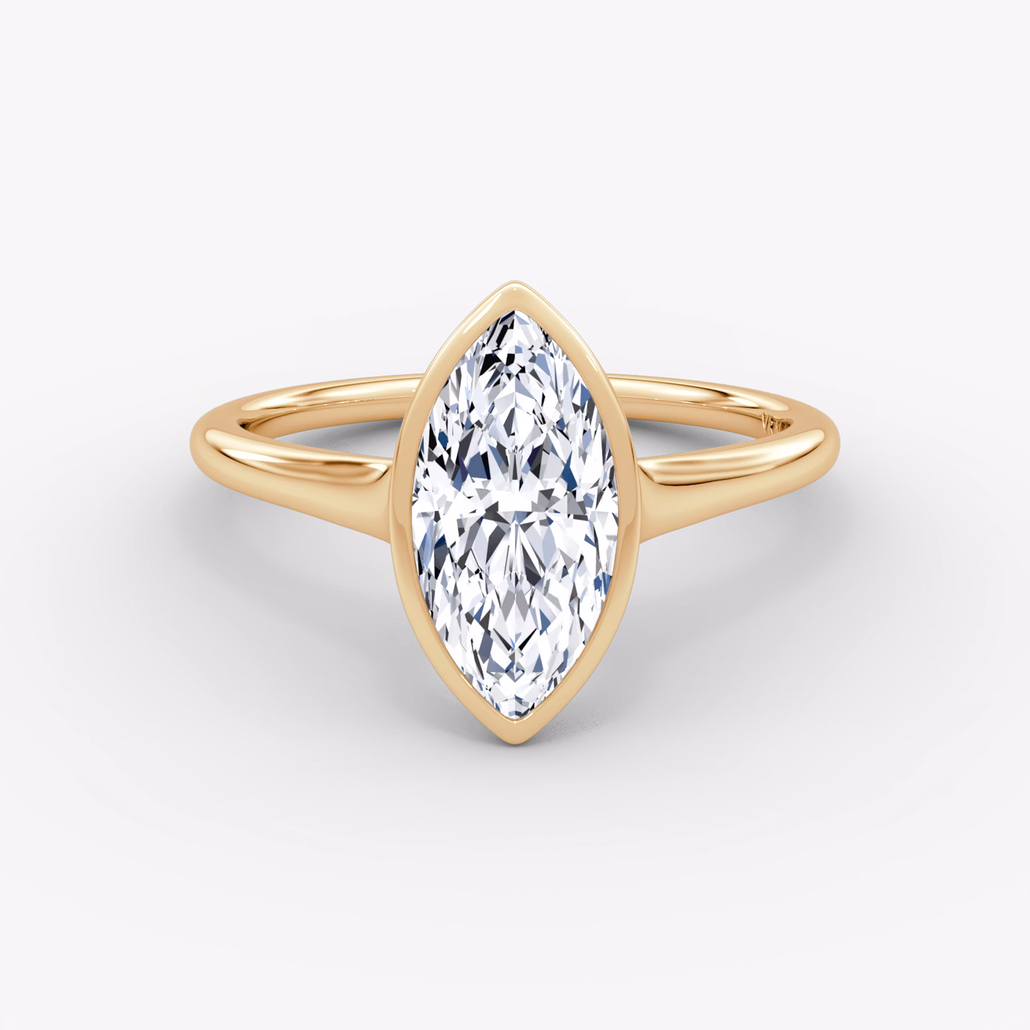 The Flat Edge Bezel Marquise | Rose Gold