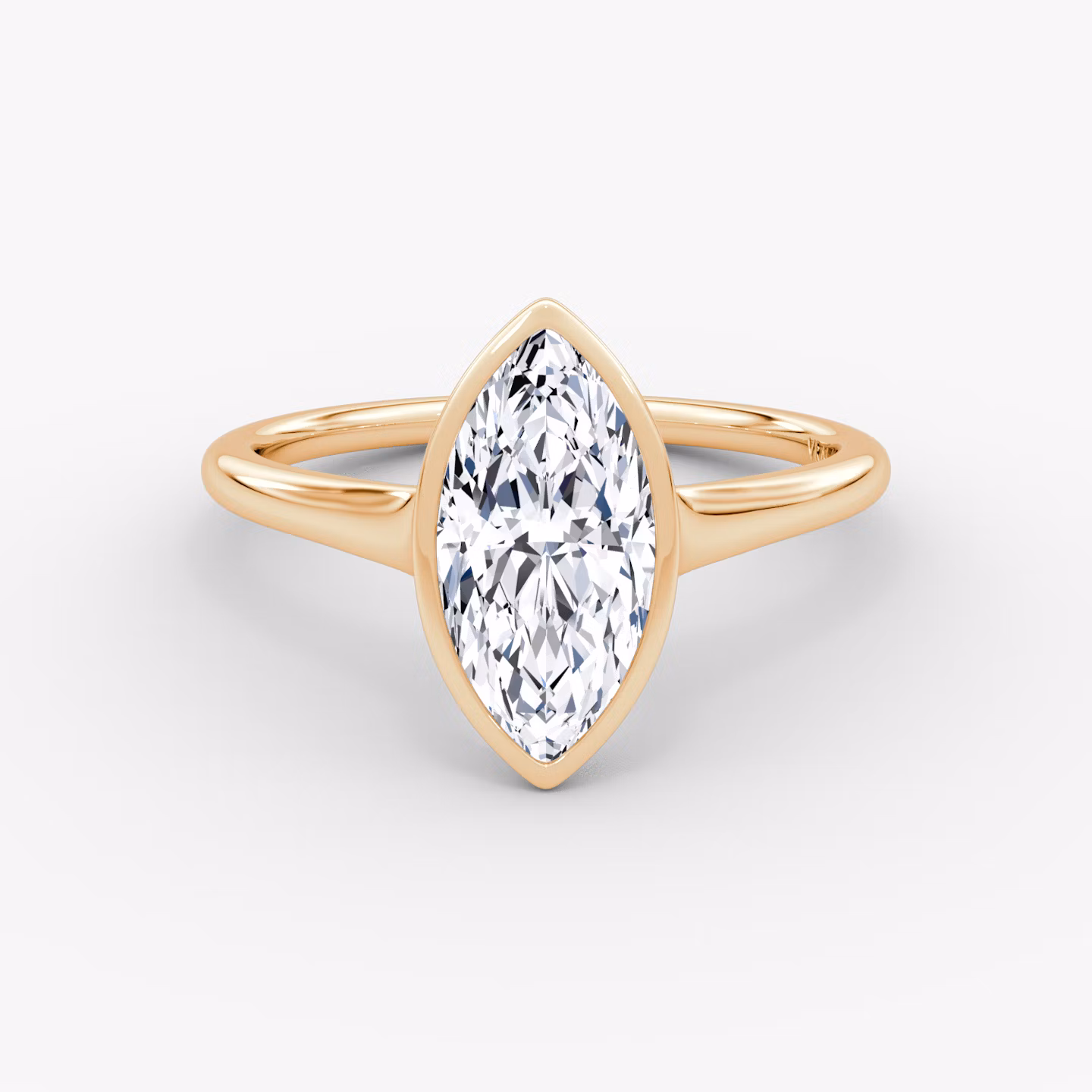 The Flat Edge Bezel | Marquise | 14k | Rose Gold | bandAccent: Plain | diamondOrientation: vertical | caratWeight: other