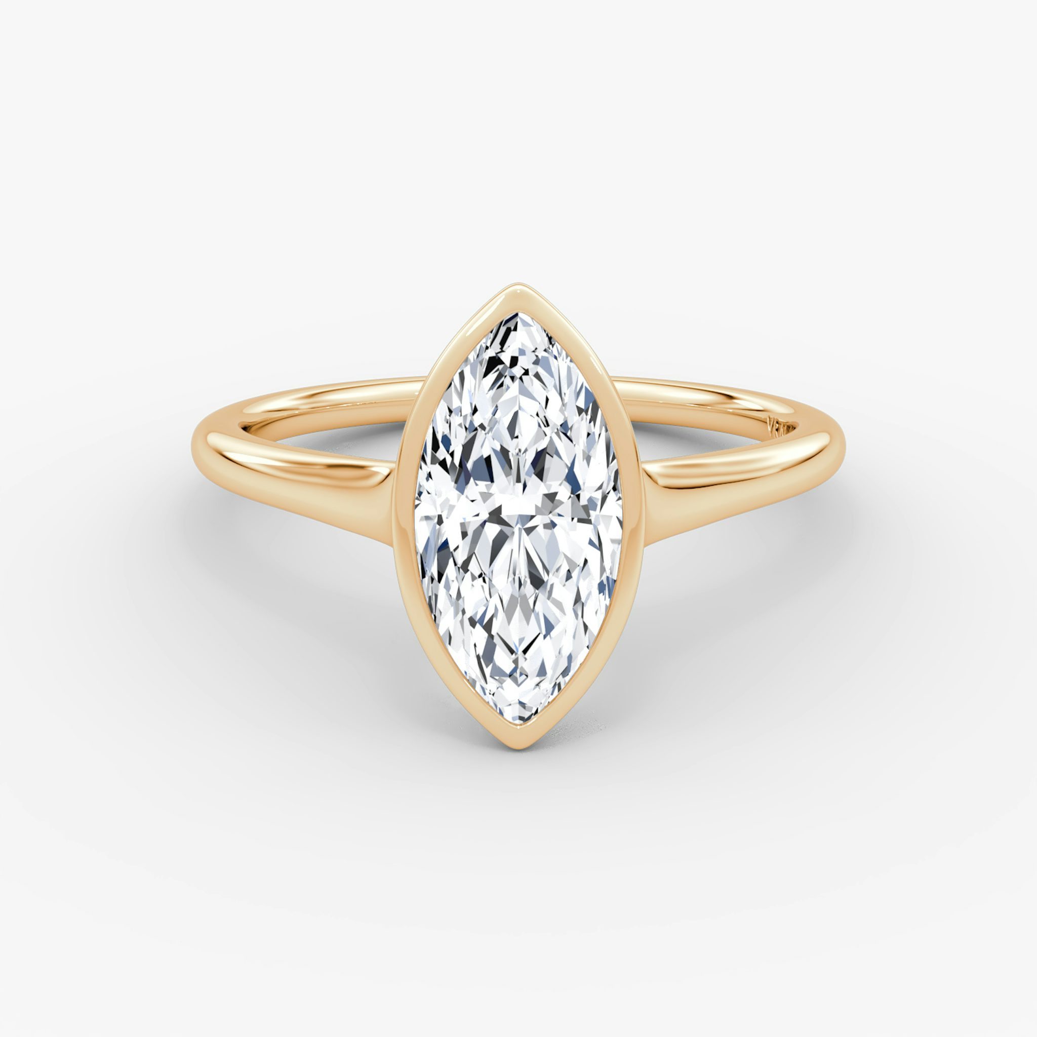 The Flat Edge Bezel | Marquise | 14k | Rose Gold | bandAccent: Plain | diamondOrientation: vertical | caratWeight: other