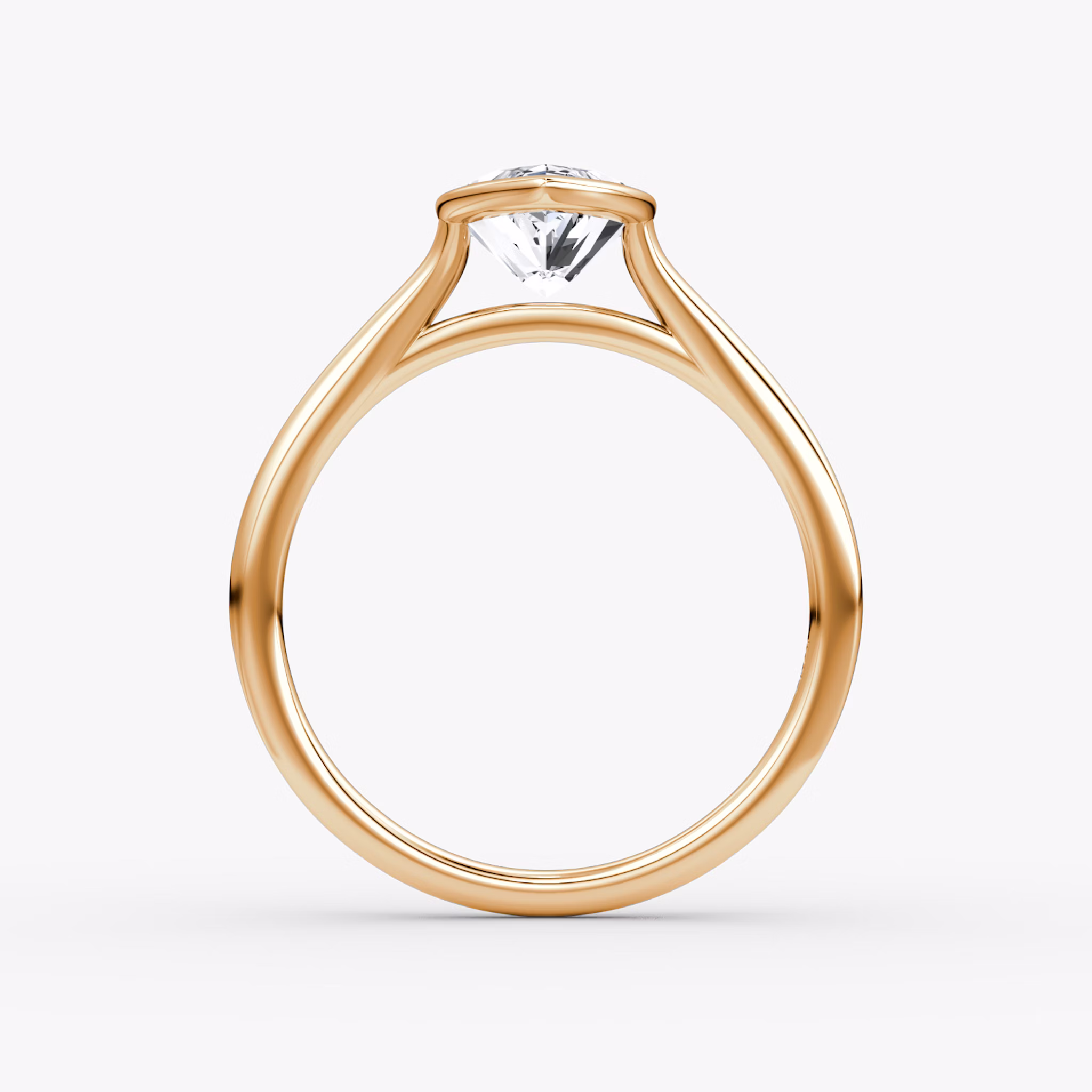 The Flat Edge Bezel | Marquise | 14k | Rose Gold | bandAccent: Plain | diamondOrientation: vertical | caratWeight: other
