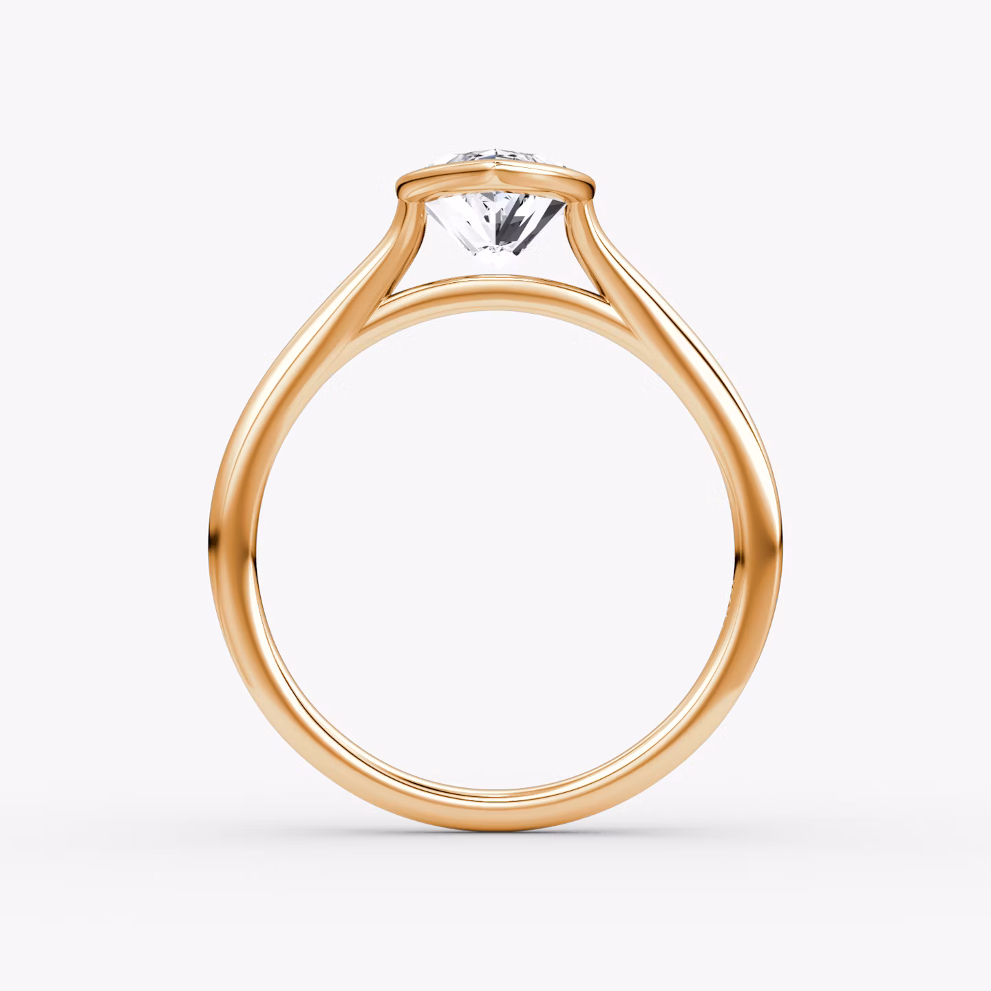 The Flat Edge Bezel | Marquise | 14k | Rose Gold | bandAccent: Plain | diamondOrientation: vertical | caratWeight: other
