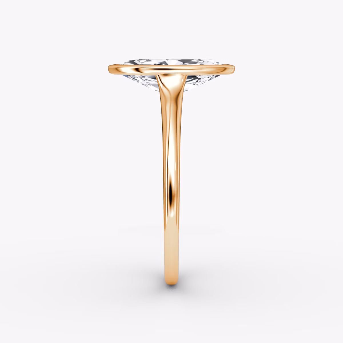 The Flat Edge Bezel | Marquise | 14k | Rose Gold | bandAccent: Plain | diamondOrientation: vertical | caratWeight: other