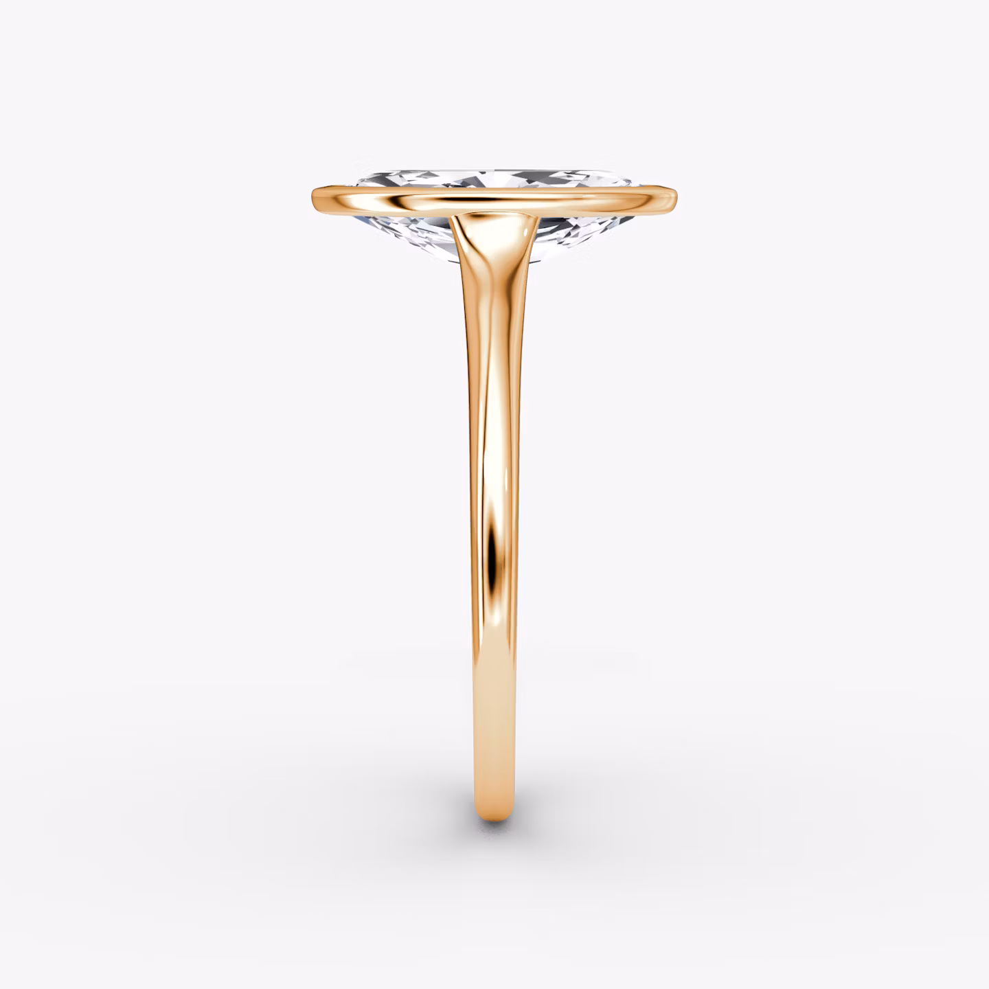 The Flat Edge Bezel | Marquise | 14k | Rose Gold | bandAccent: Plain | diamondOrientation: vertical | caratWeight: other