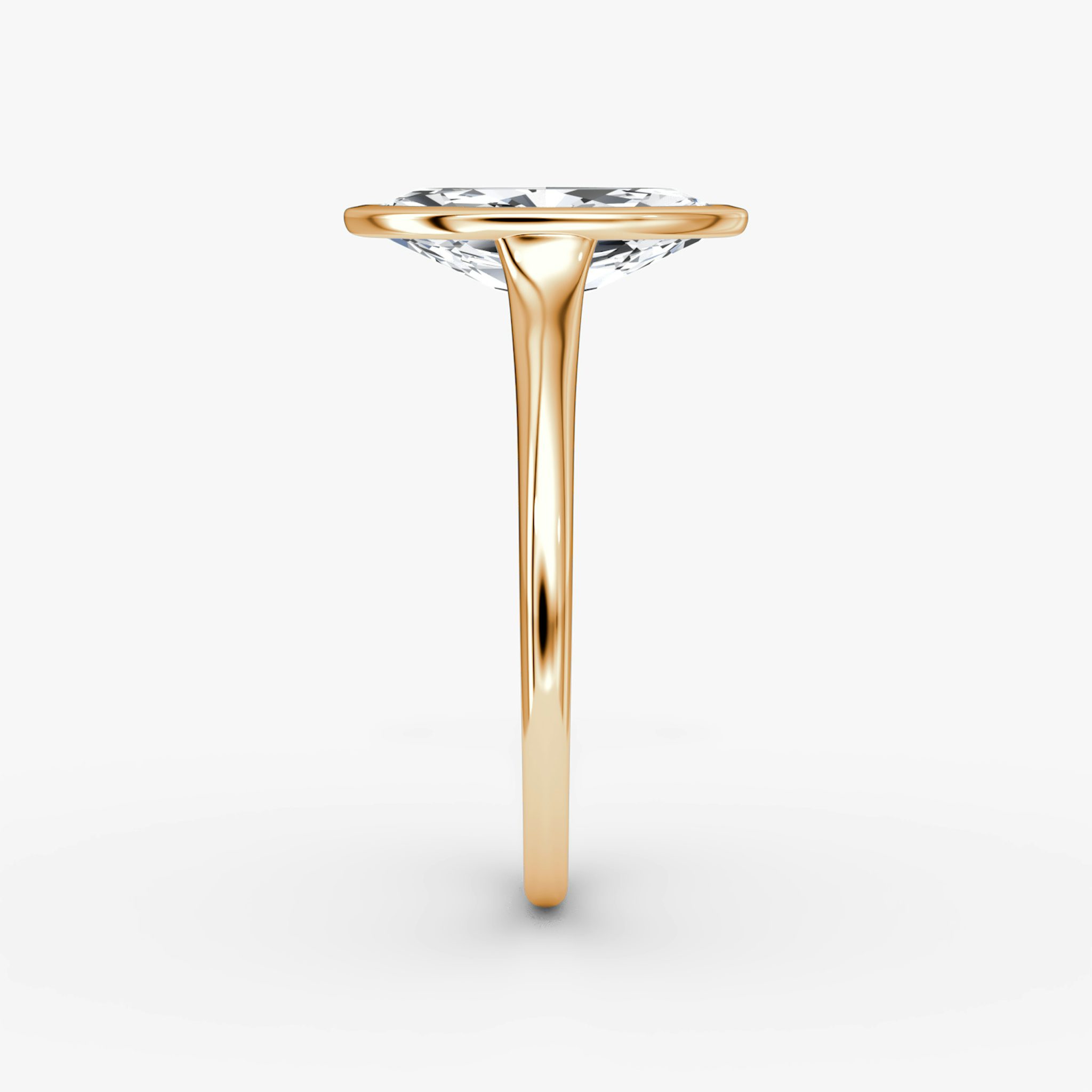 The Flat Edge Bezel | Marquise | 14k | Rose Gold | bandAccent: Plain | diamondOrientation: vertical | caratWeight: other