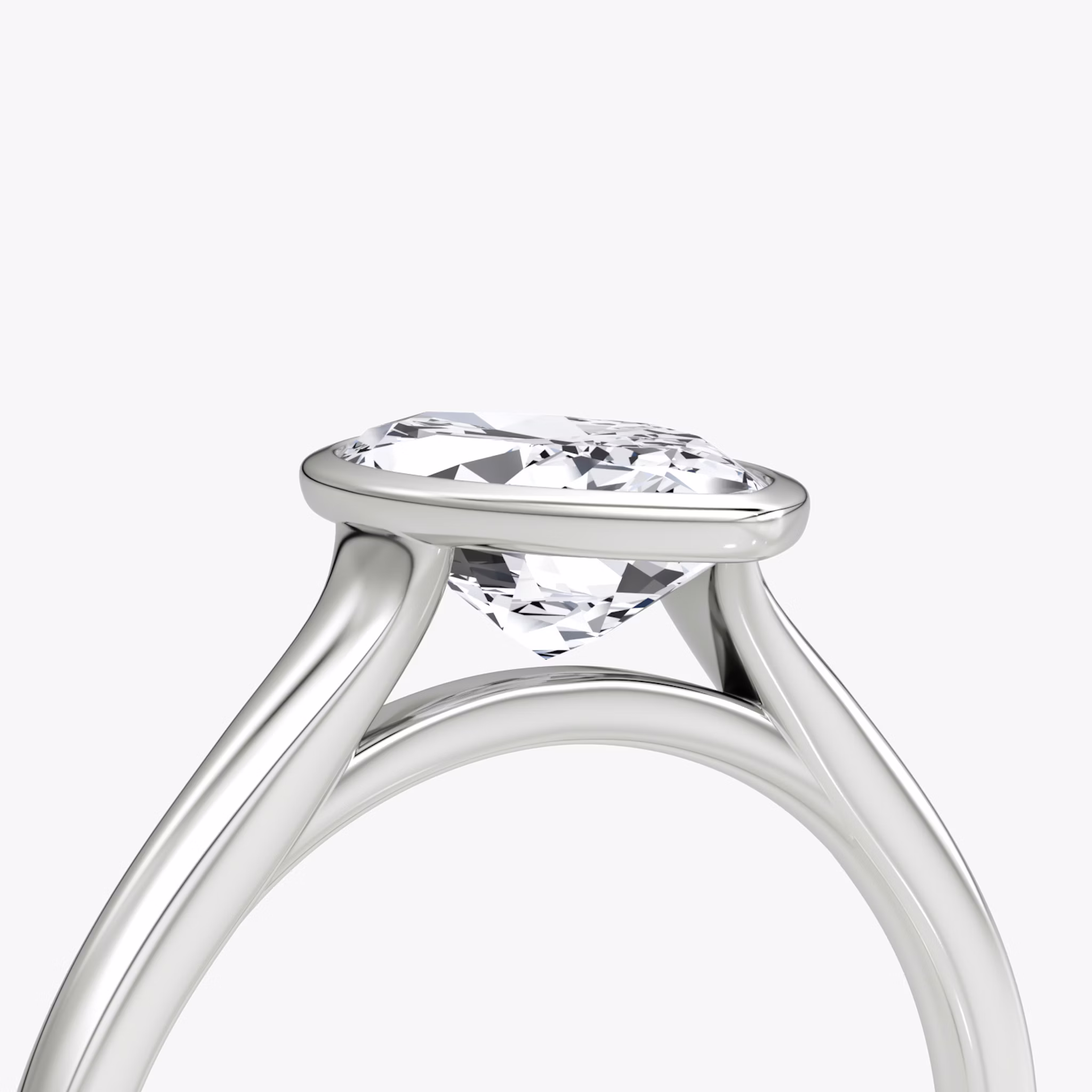 The Flat Edge Bezel | Marquise | 18k | White Gold | bandAccent: Plain | diamondOrientation: vertical | caratWeight: other