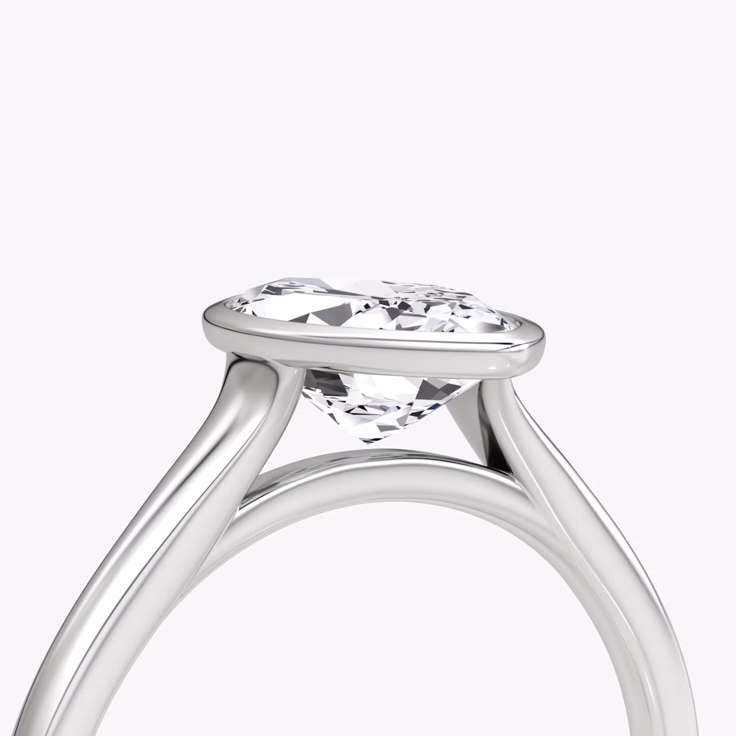 The Flat Edge Bezel | Marquise | 18k | White Gold | bandAccent: Plain | diamondOrientation: vertical | caratWeight: other