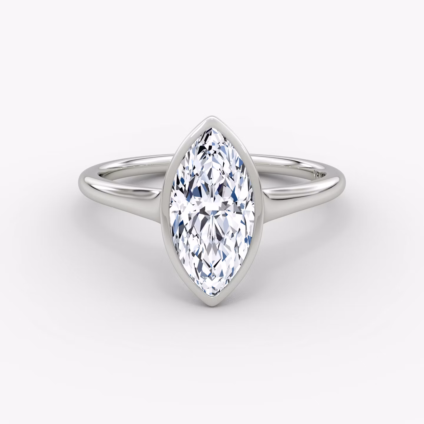 The Flat Edge Bezel Marquise | Platinum