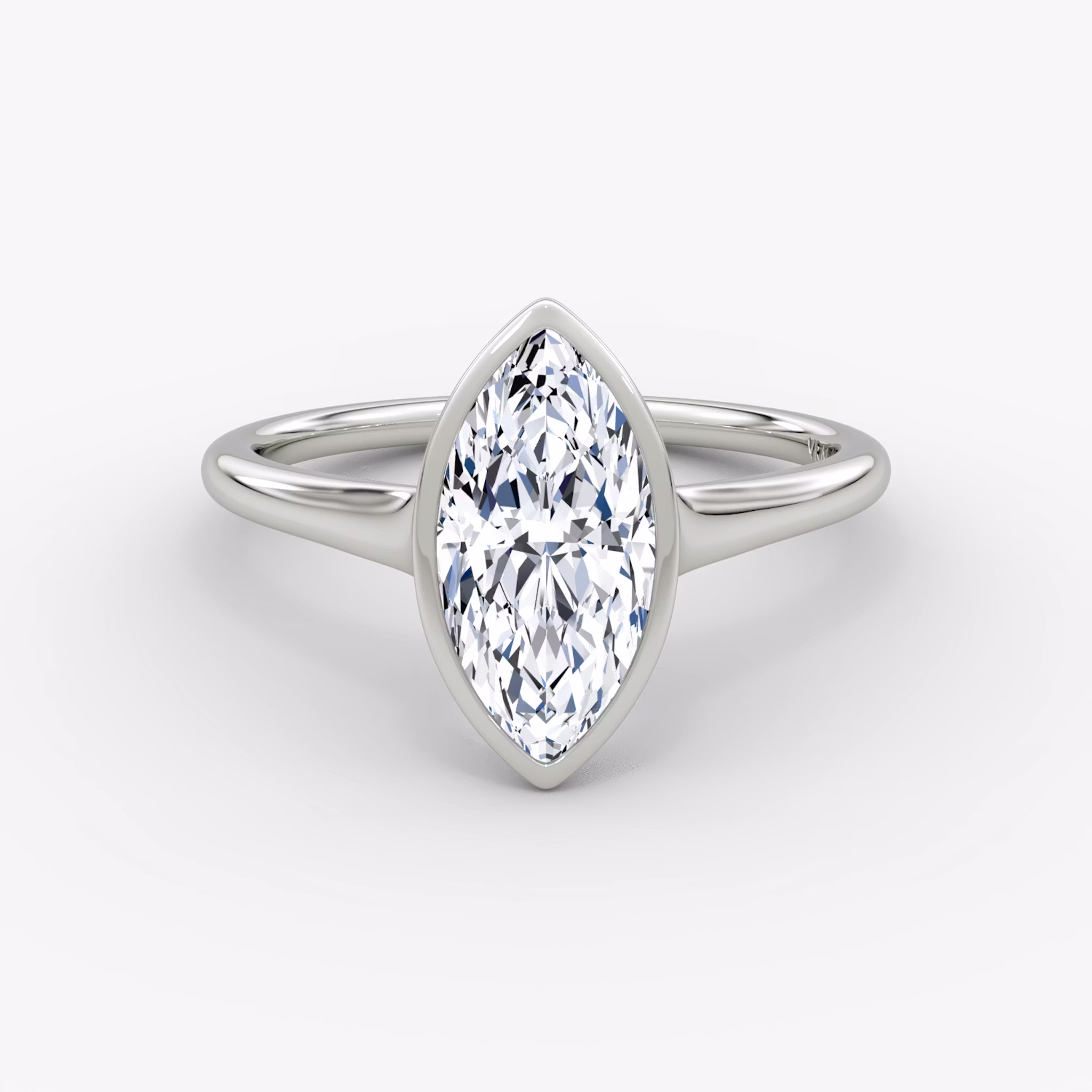 The Flat Edge Bezel Marquise | White Gold